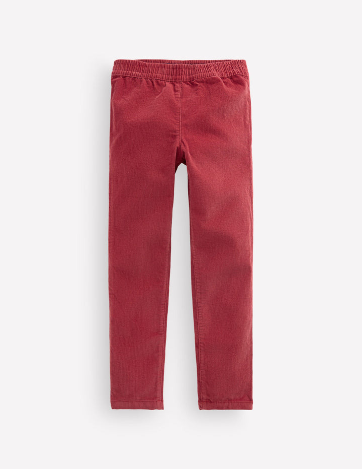 Leggings aus Cord-Granatapfelrot