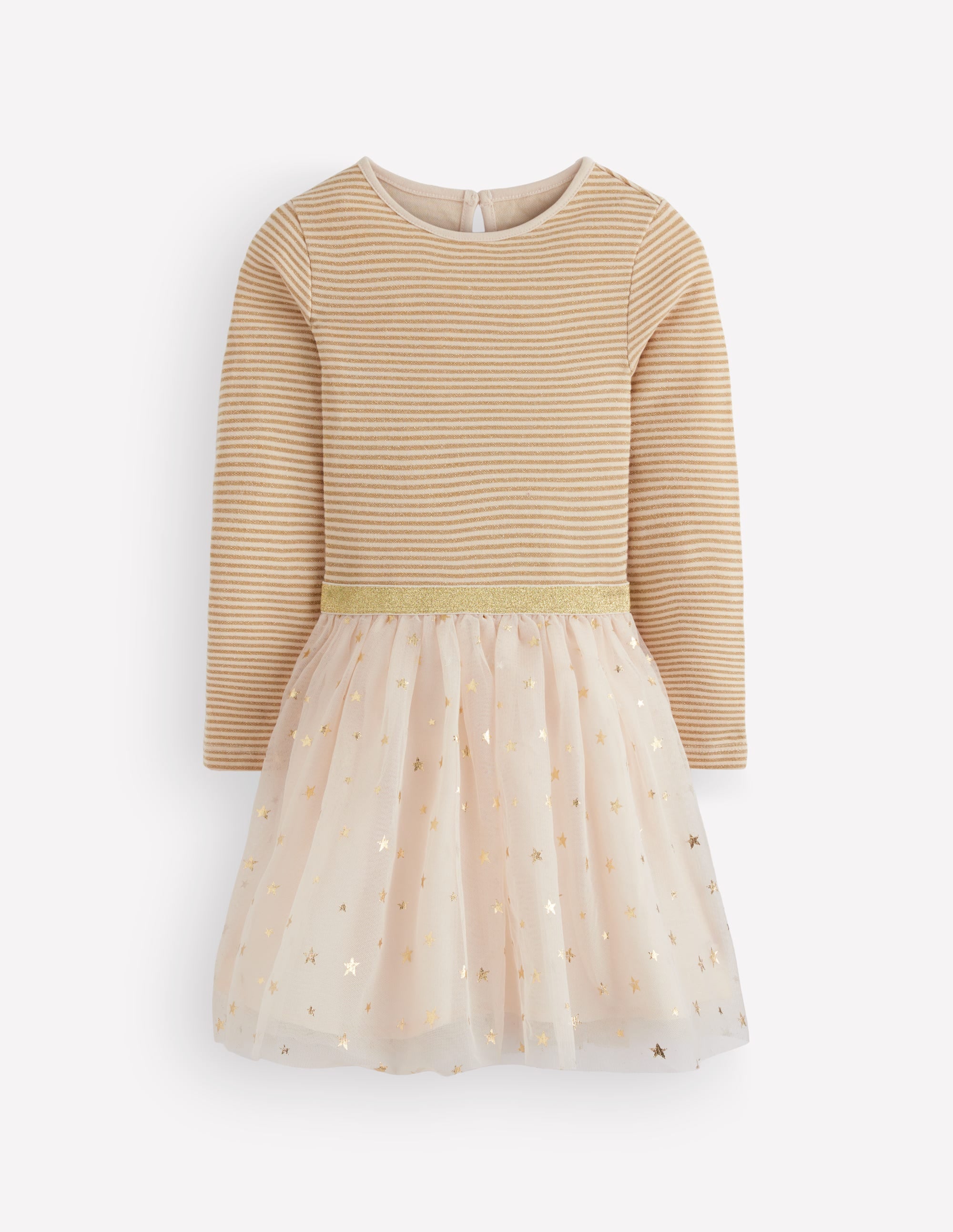 Kleid aus Tüll-Mix zum Herumwirbeln-Naturweiß/Gold - Image 1