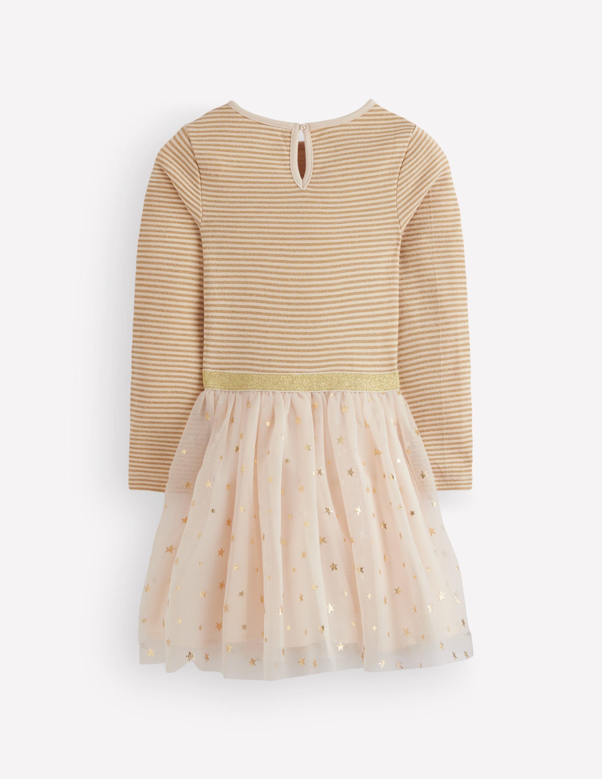 Kleid aus Tüll-Mix zum Herumwirbeln-Naturweiß/Gold-2