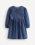 Noah Kleid mit Knopfleiste und Schleife-Medium Vintage