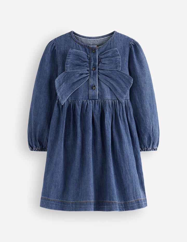 Noah Kleid mit Knopfleiste und Schleife-Medium Vintage