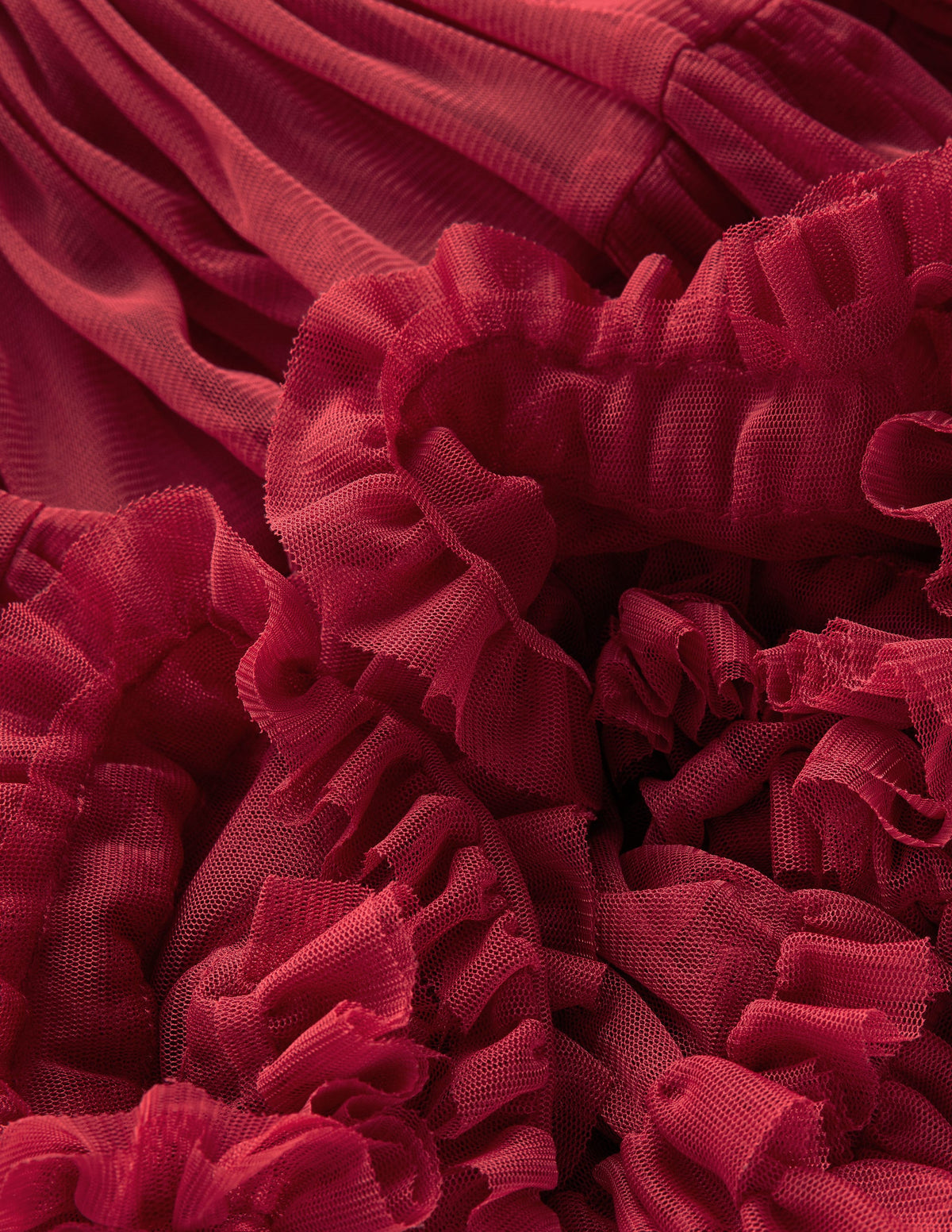 Velour Tulle Occasion Dress-Rhythmic Red - Image 3