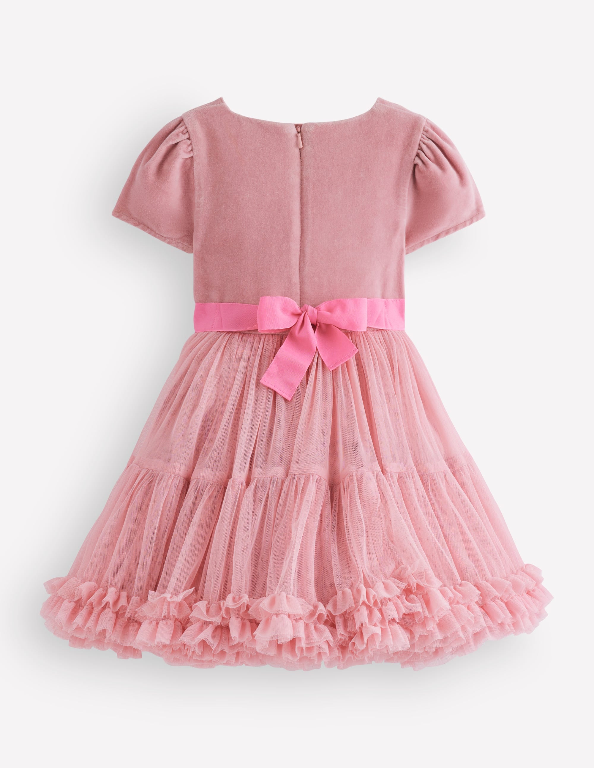Tüllkleid mit Velours für besondere Anlässe-Vintage-Rosa - Image 2