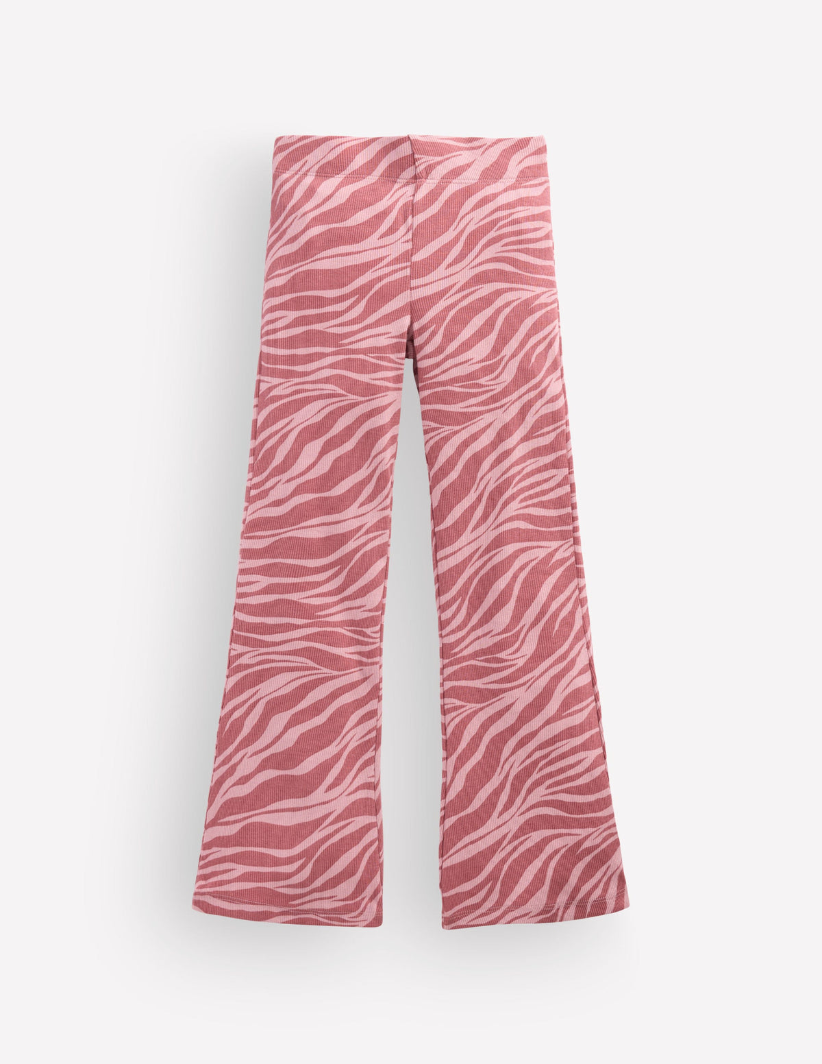 Gerippte, ausgestellte Leggings-Vintage-Rosa Zebra - Image 1