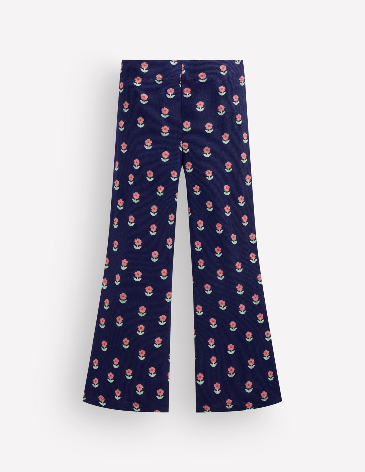 Gerippte, ausgestellte Leggings-Marineblau Blume - Image 2