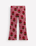 Jeans mit leichtem Schlag-Rosa Heidekraut Blumen