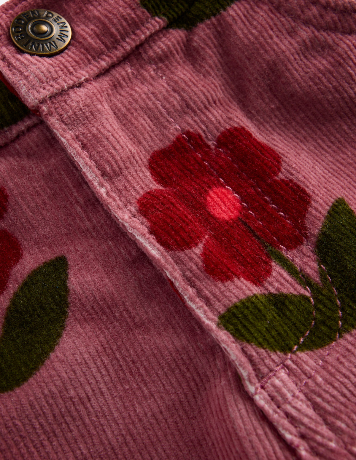 Jeans mit leichtem Schlag-Rosa Heidekraut Blumen-3