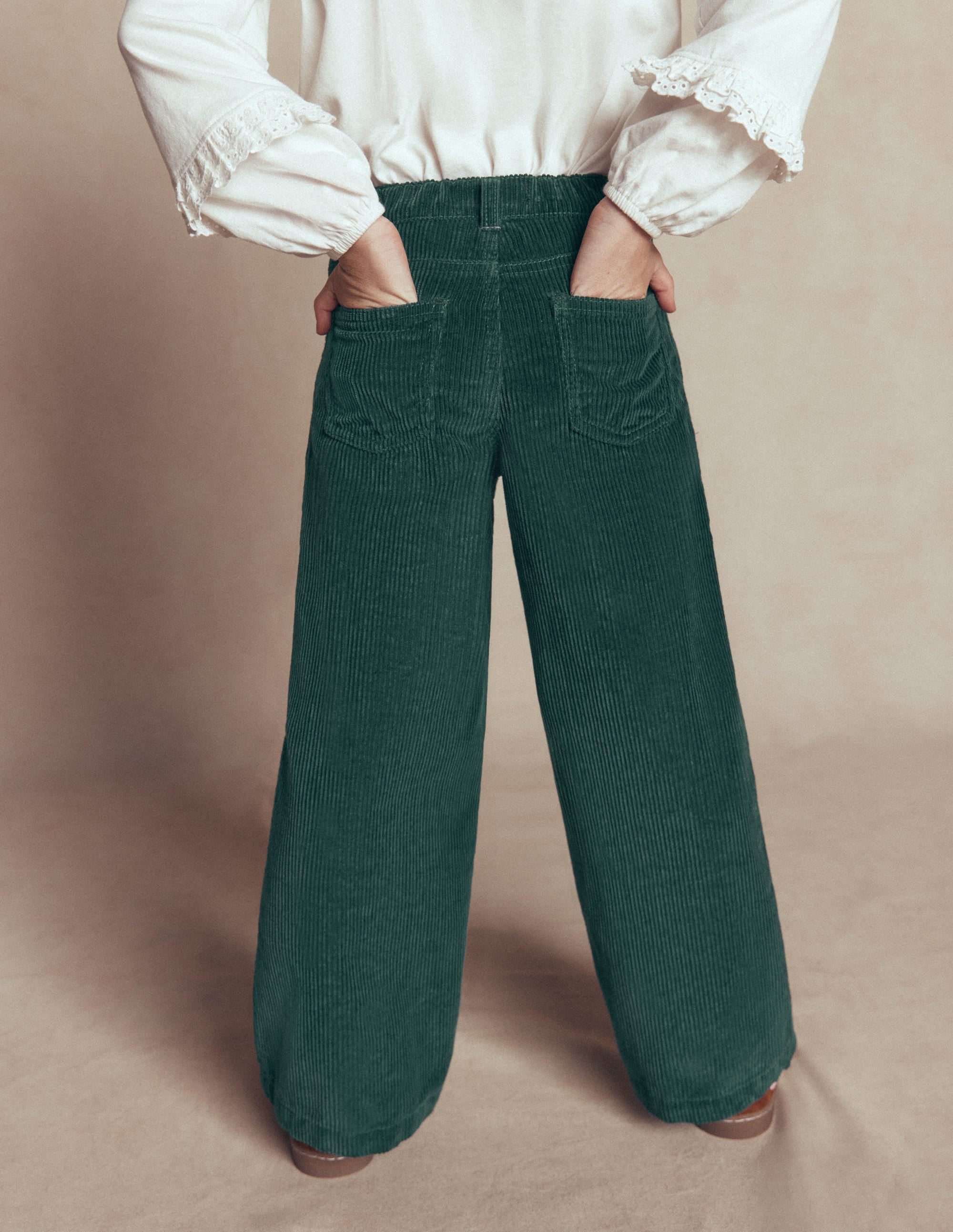 Jeans mit weitem Bein-Malachitgrün Cord - Image 2