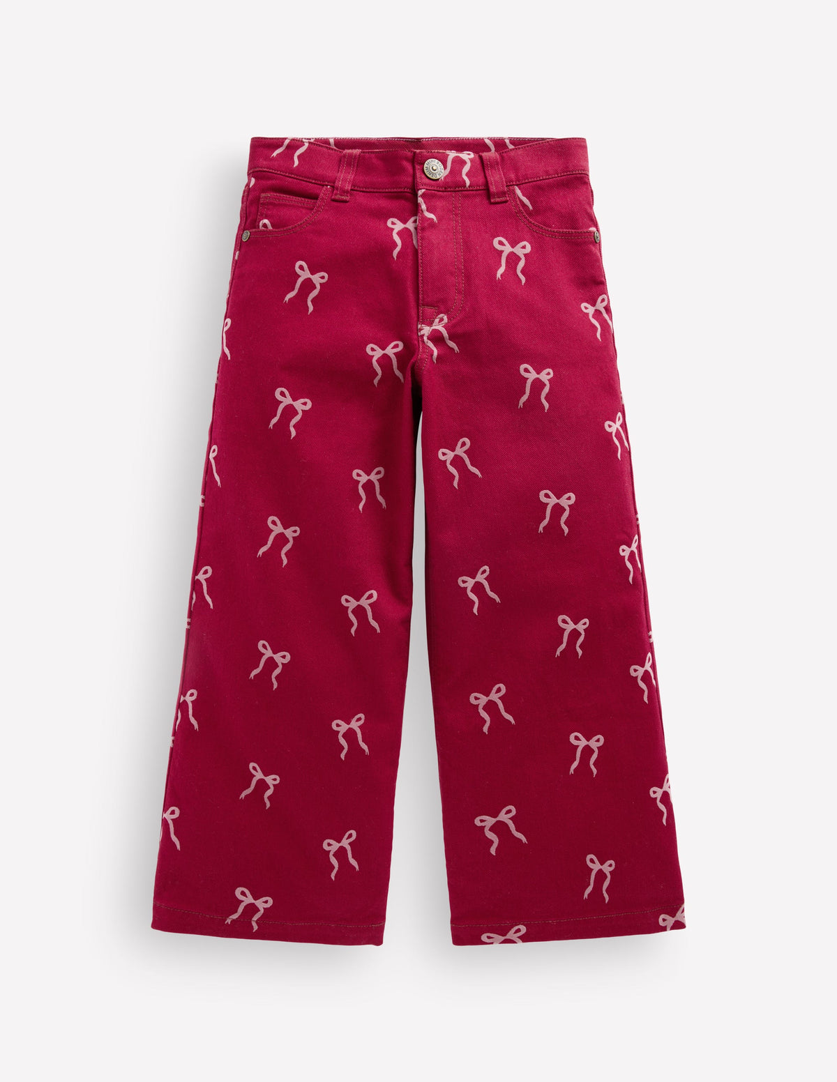 Jeans mit weitem Bein-Rubinrot Beflockte Schleife - Image 1