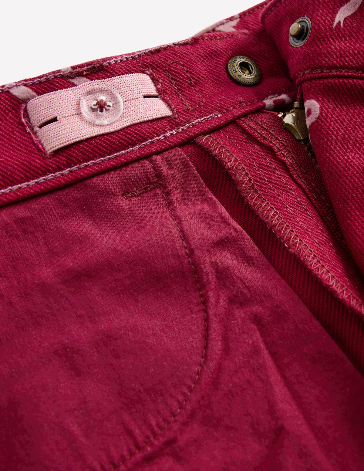 Jeans mit weitem Bein-Rubinrot Beflockte Schleife - Image 4