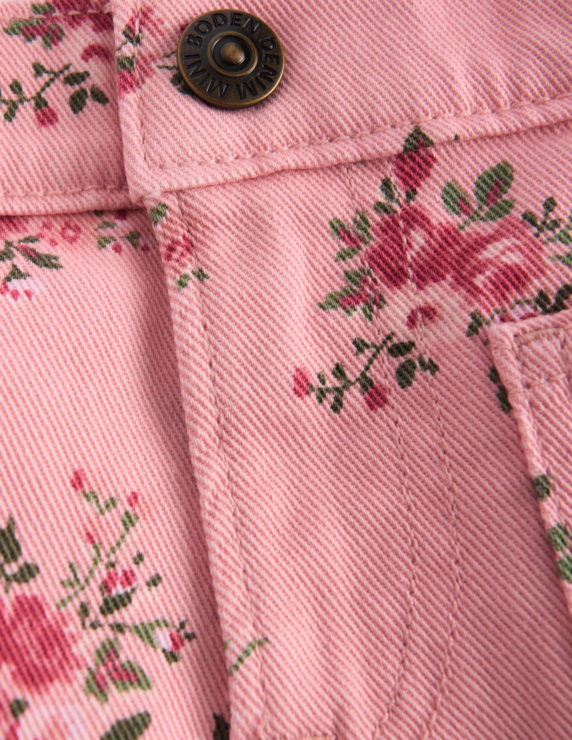 Gerade Jeans mit aufgesetzten Taschen-Rosa Quarz Weiches Blumenmuster - Image 4