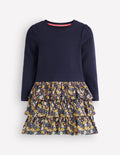 Cora RaRa Jerseykleid-Blau Geblümt