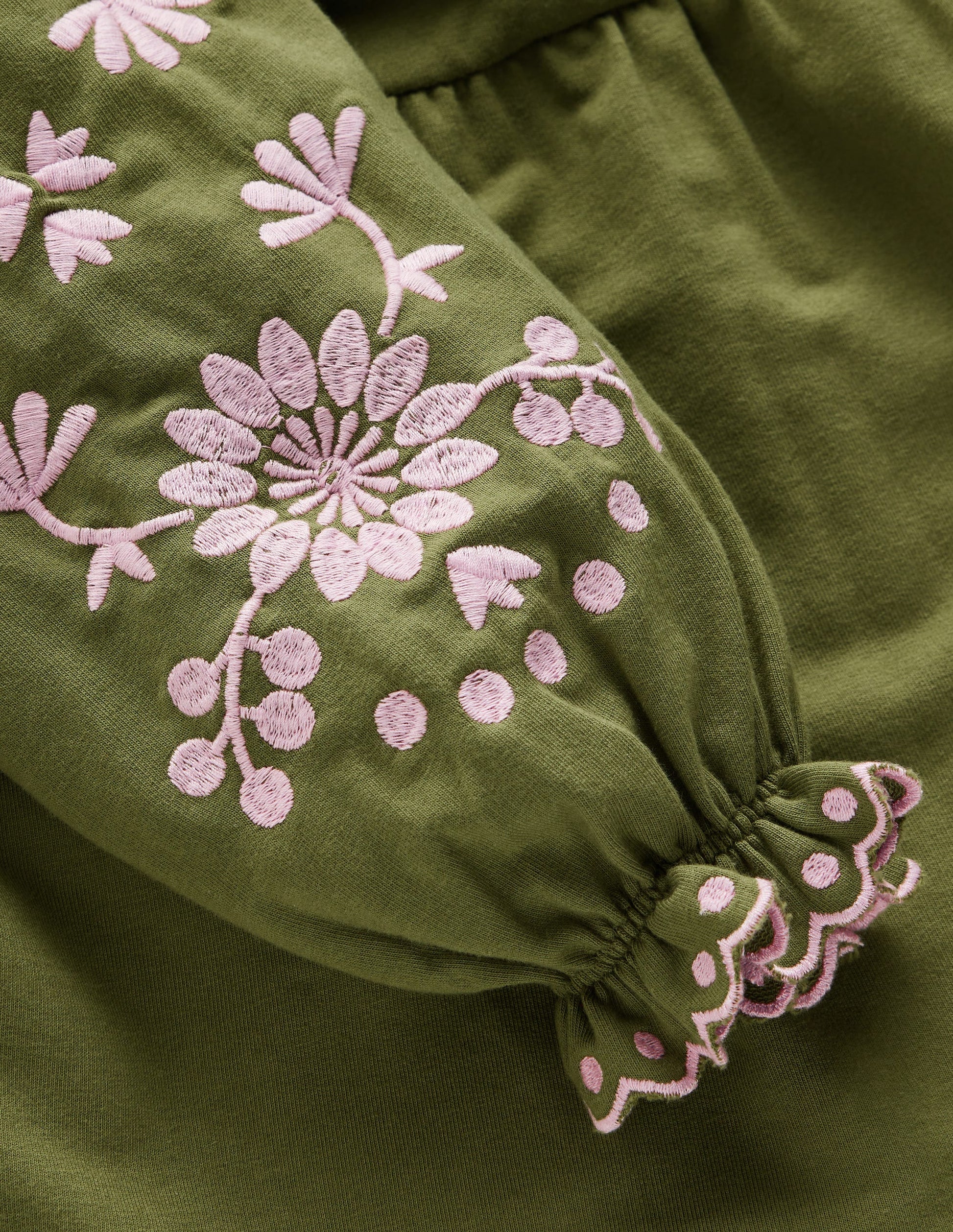 Kleid mit bestickten Ärmeln-Juwelengrün-3