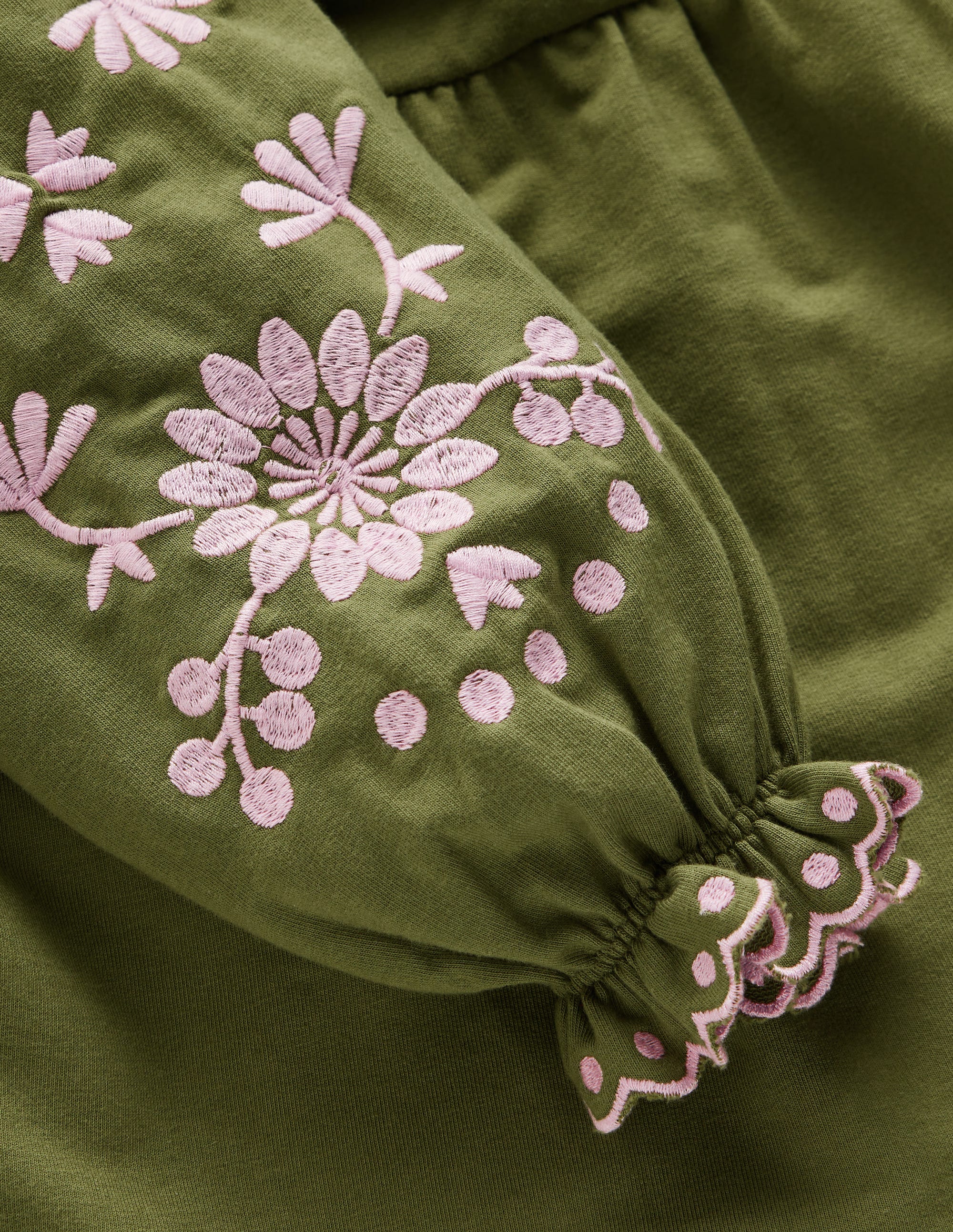Kleid mit bestickten Ärmeln-Juwelengrün - Image 3