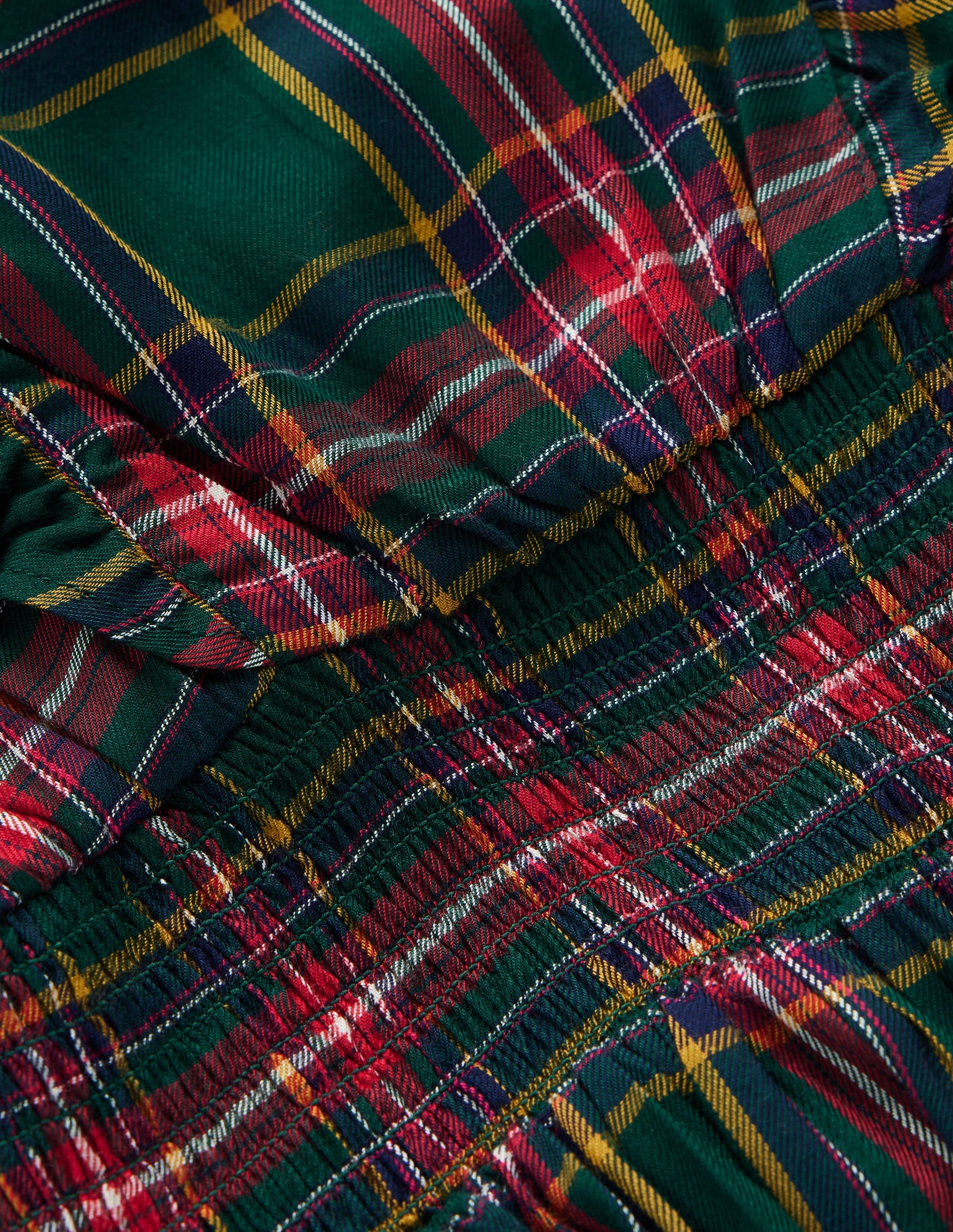Rüschenkleid mit tiefer Taille-Grün/Rot Kariert - Image 9
