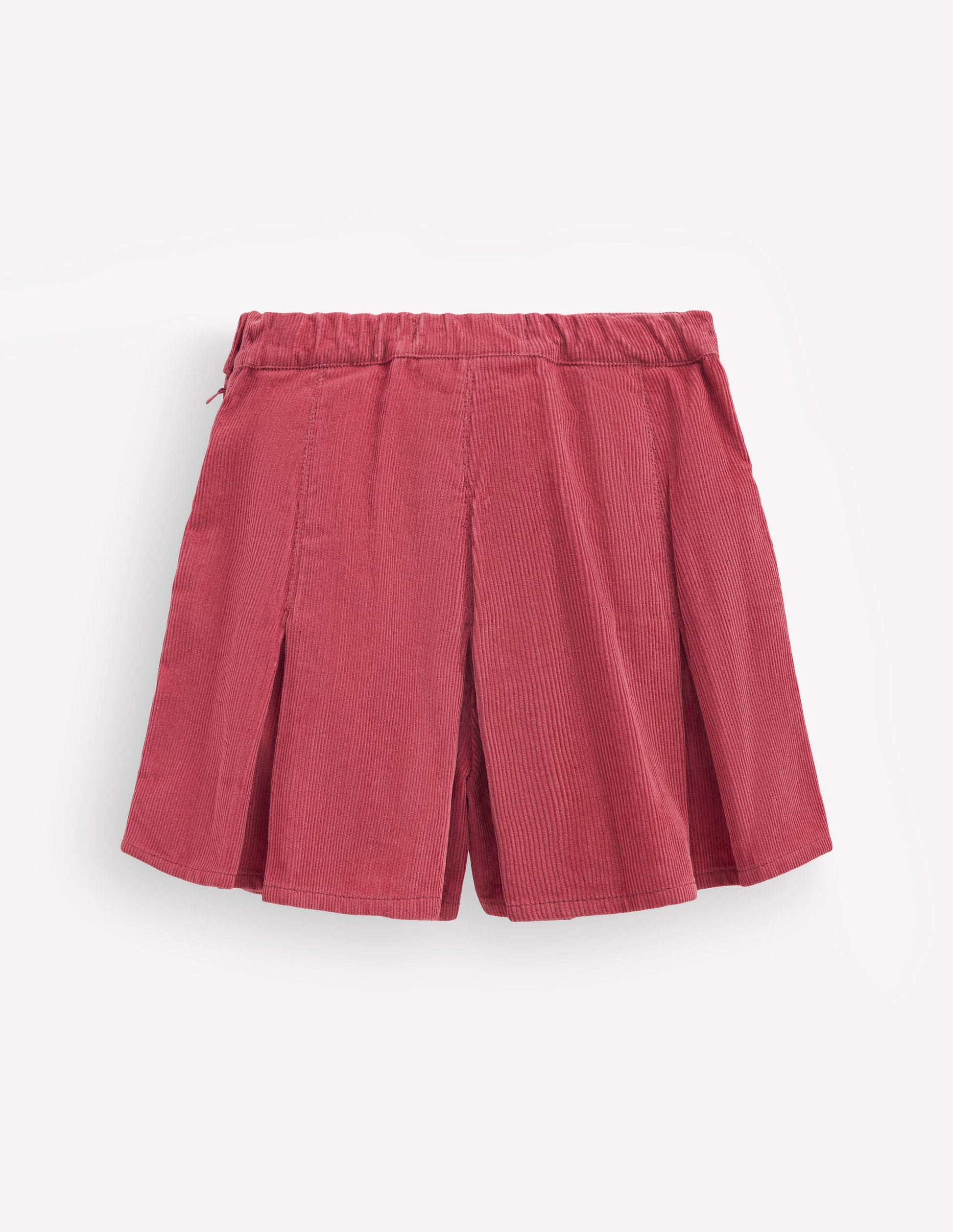 Plissierter Skort-Winter Puderrosa Cord-6