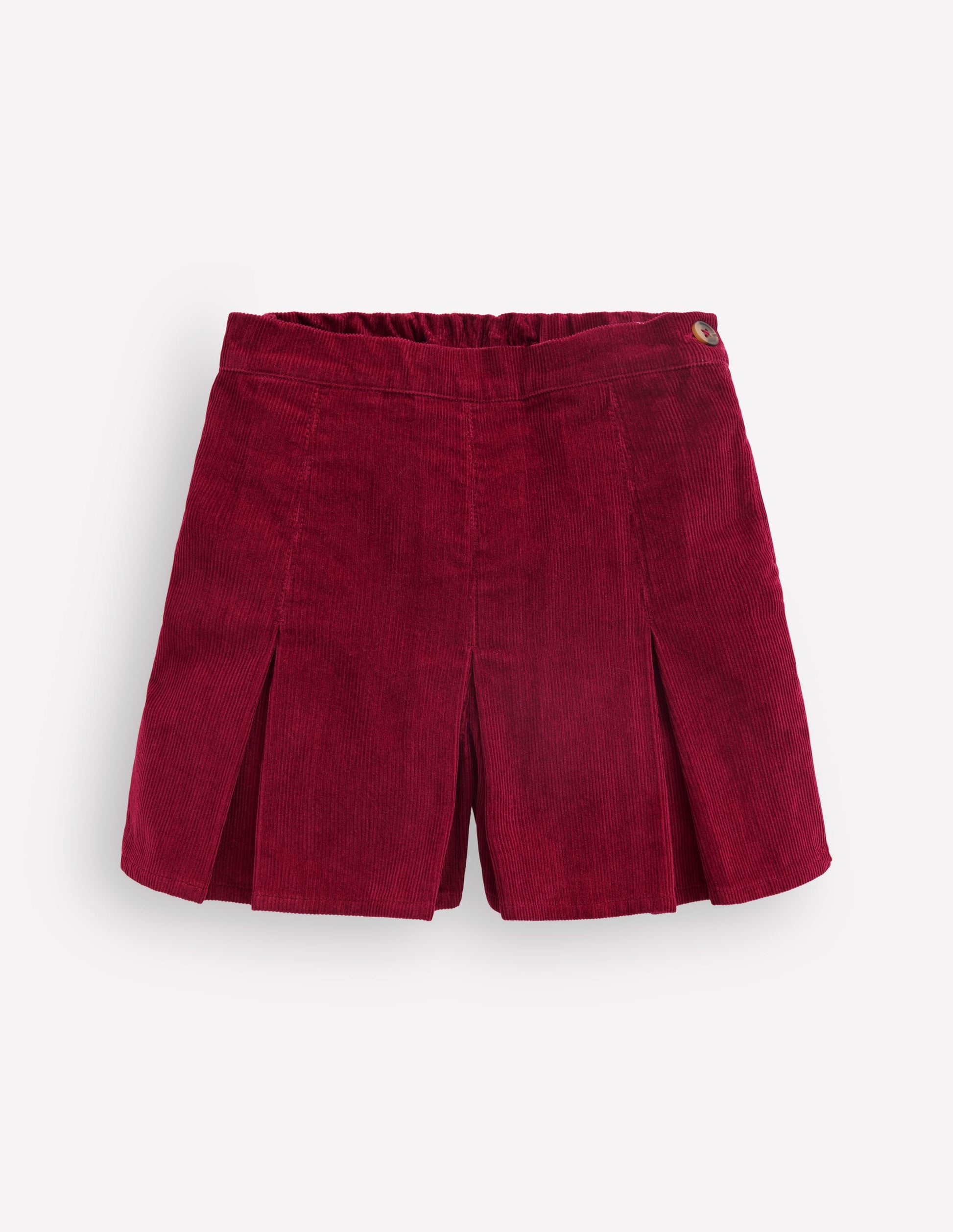 Plissierter Skort-Rubinrot Cord-4