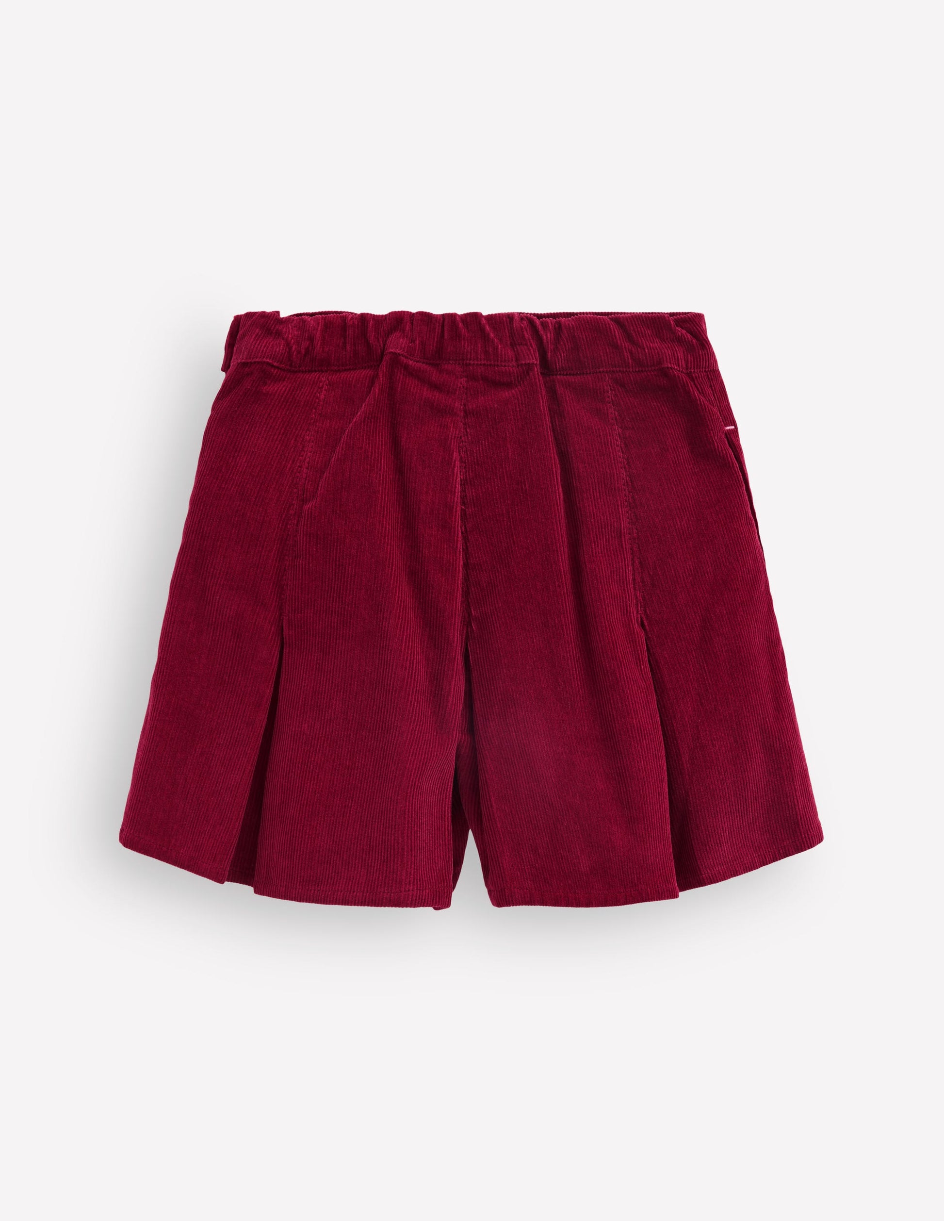 Plissierter Skort-Rubinrot Cord-5