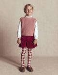 Plissierter Skort-Rubinrot Cord
