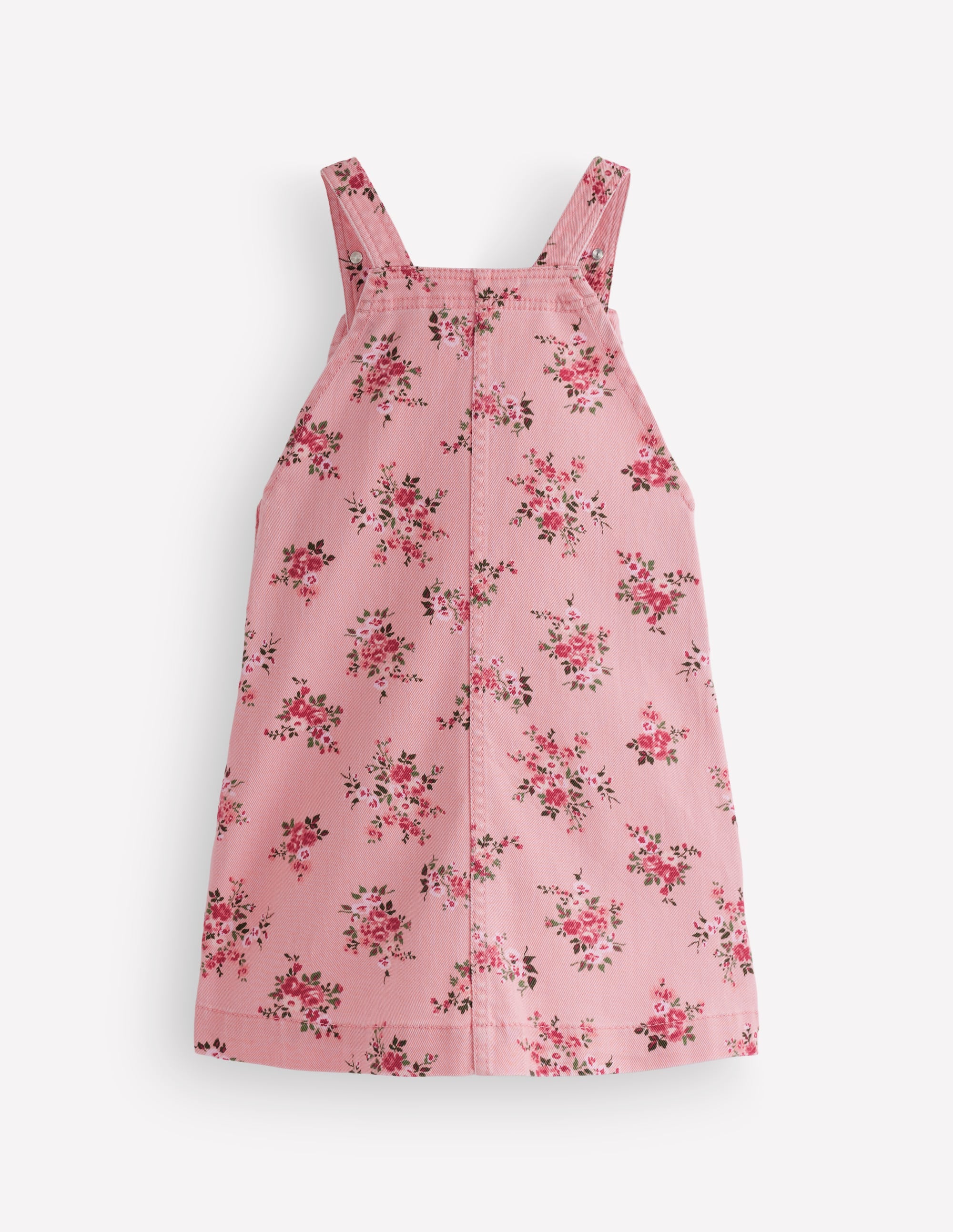 Robe salopette trapèze Adeline-Rose doux sergé quartz rose - Image 2