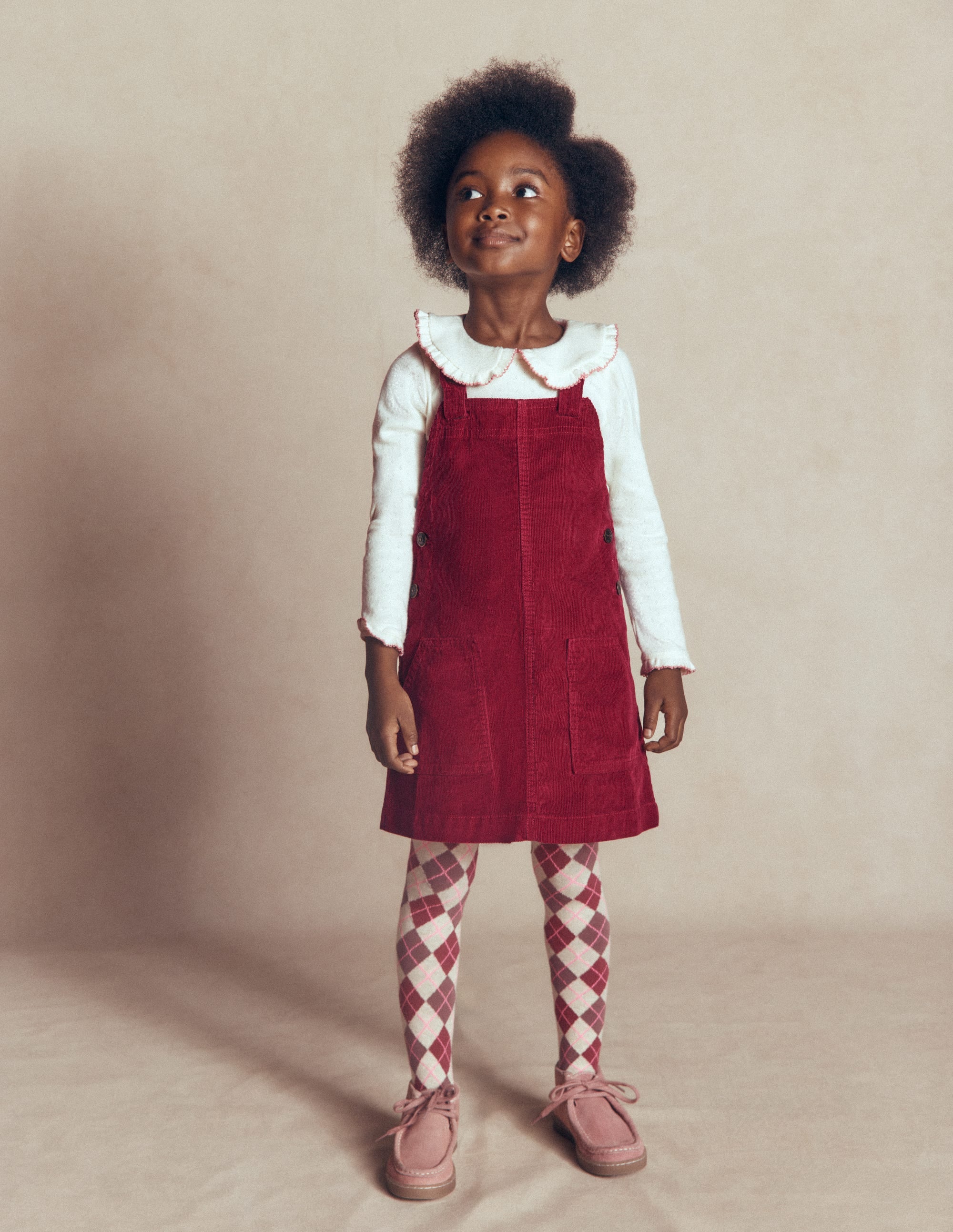 Adeline Latzkleid in A-Linie-Kastanienrot Cord - Image 3