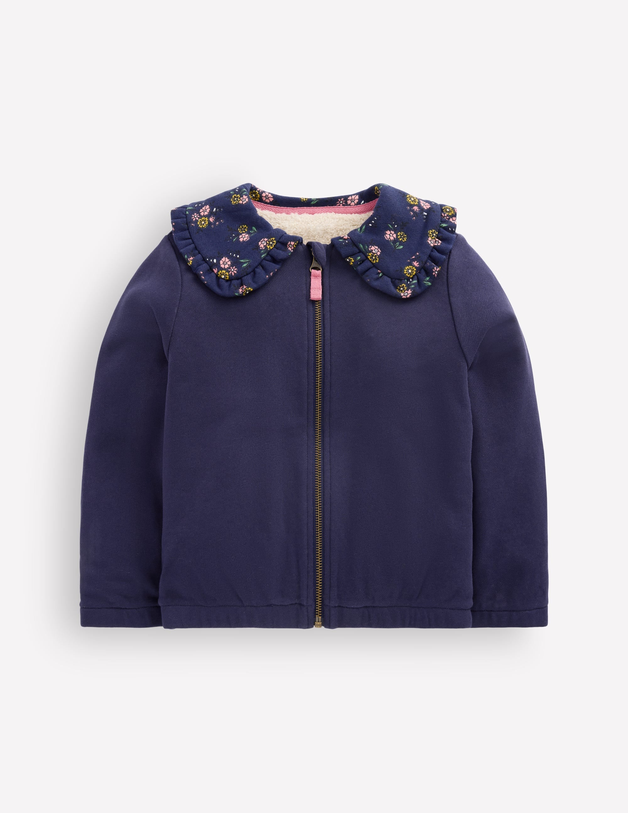 Jacke mit Fleecefutter und Reißverschluss-Marineblau - Image 1