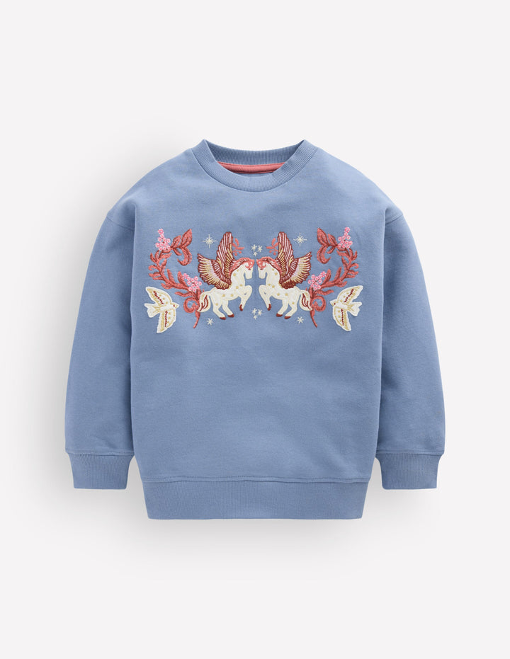 Bobbie Sweatshirt mit Applikation-Blau Pegasus