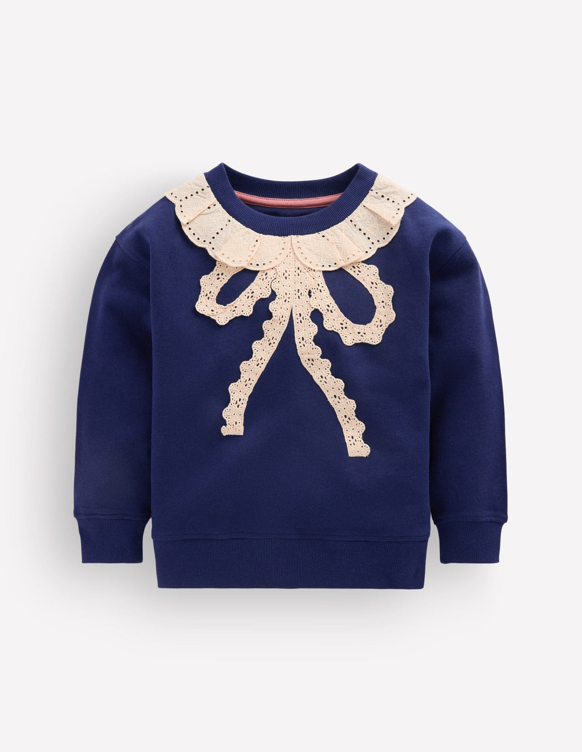 Bobbie Sweatshirt mit Applikation-Marineblau Spitzenschleife - Image 1