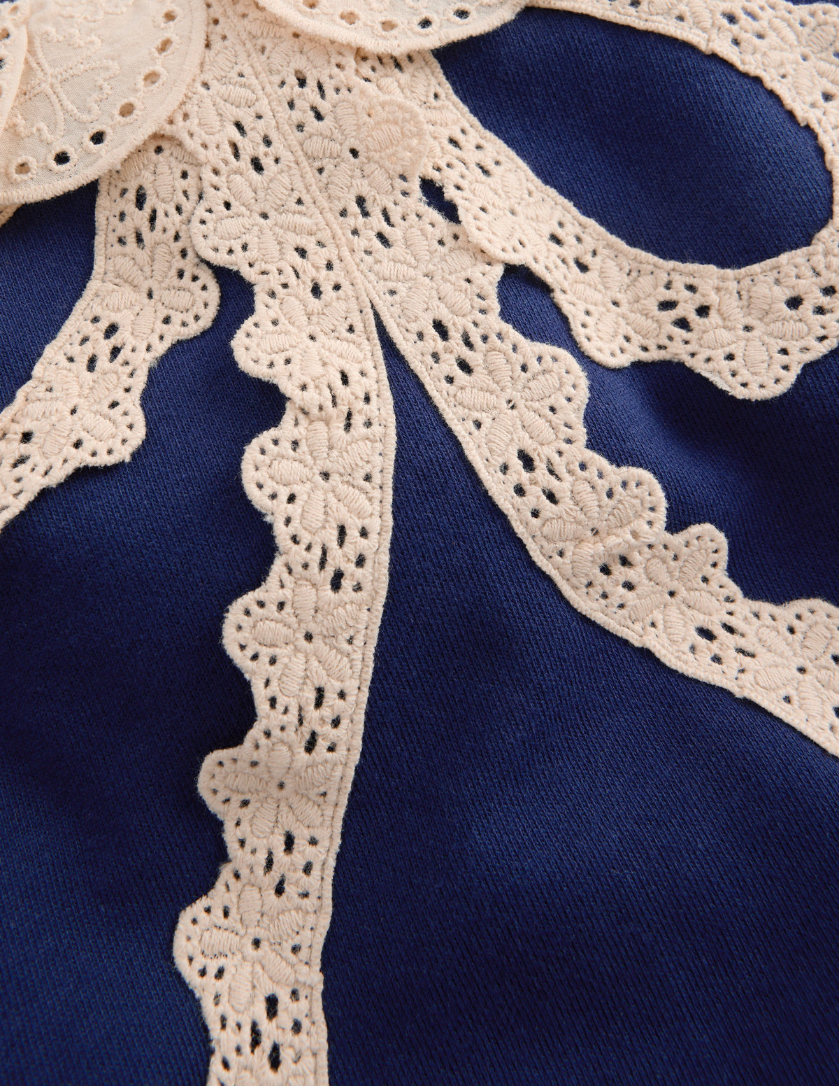 Bobbie Sweatshirt mit Applikation-Marineblau Spitzenschleife - Image 3