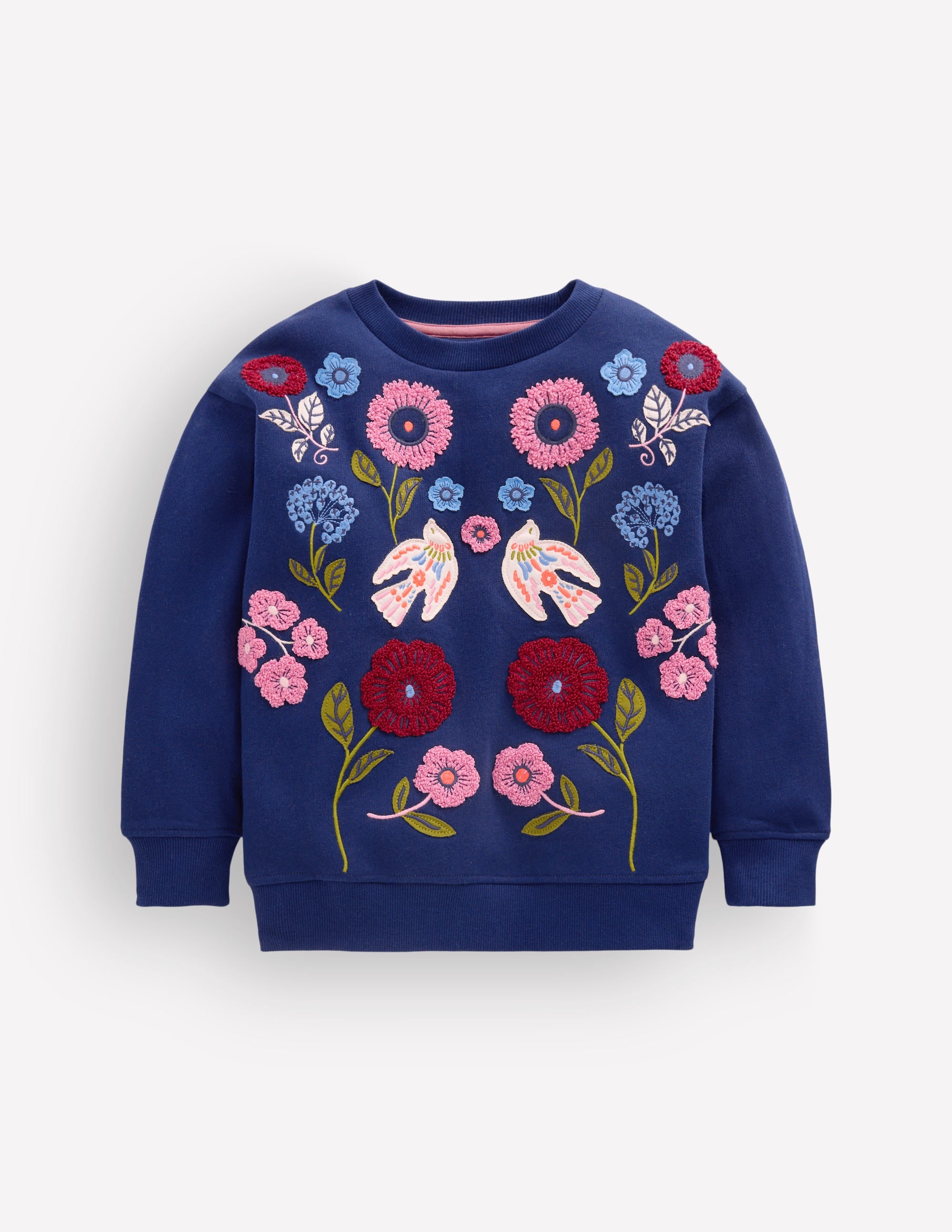 Bobbie Sweatshirt mit Applikation-Marineblau Platzierter Vogeldruck - Image 2