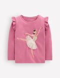 Langarmshirt mit Superstich-Design-Rosa Ballerina