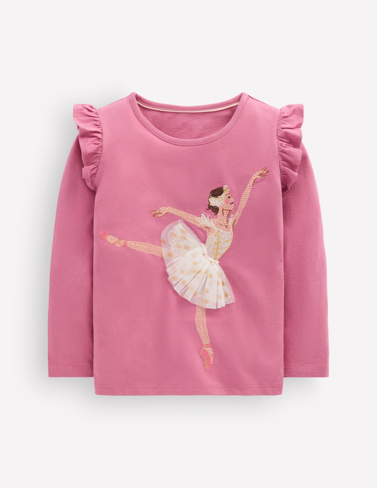 Langarmshirt mit Superstich-Design-Rosa Ballerina - Image 1