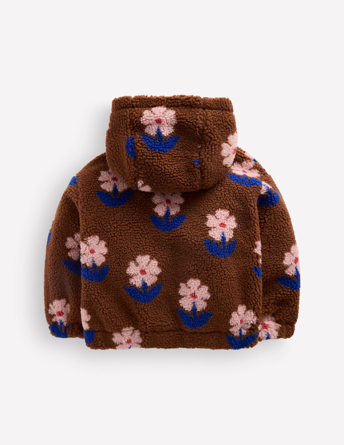 Lockere Teddyfelljacke mit Reißverschluss-Schildpatt Blumenstempel - Image 2