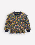 Hübsches Sweatshirt mit Rüschen-London-Stickerei