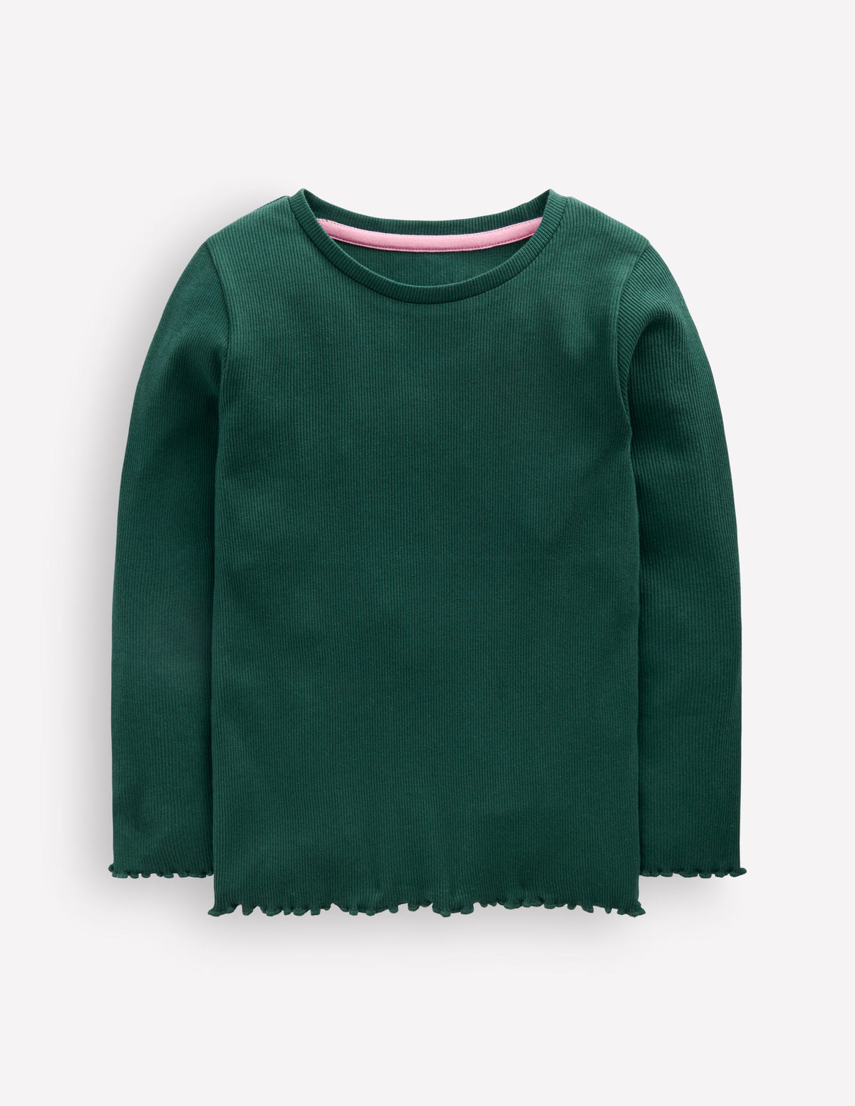 Geripptes Langarmshirt-See Moosblau - Image 1