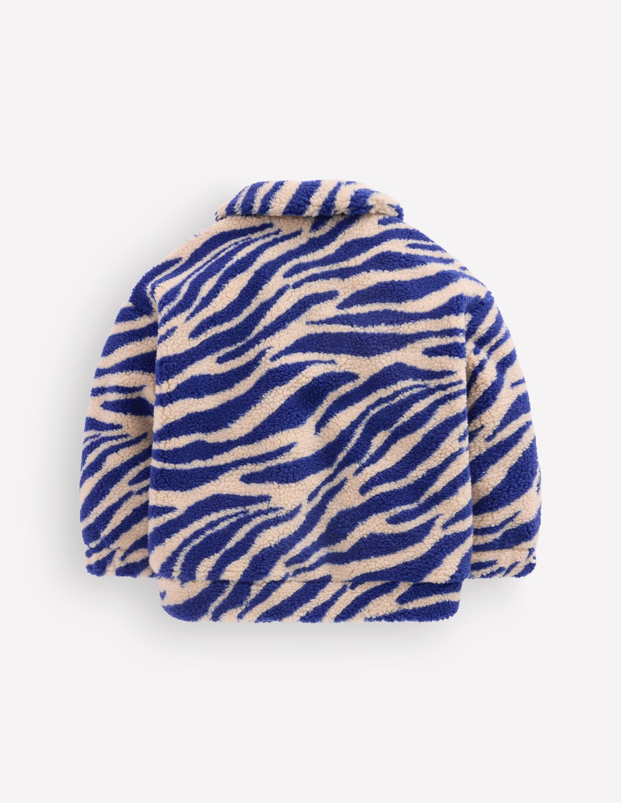 Teddyfelljacke mit Kragen-Teddyfell Zebramuster und Marineblau - Image 4