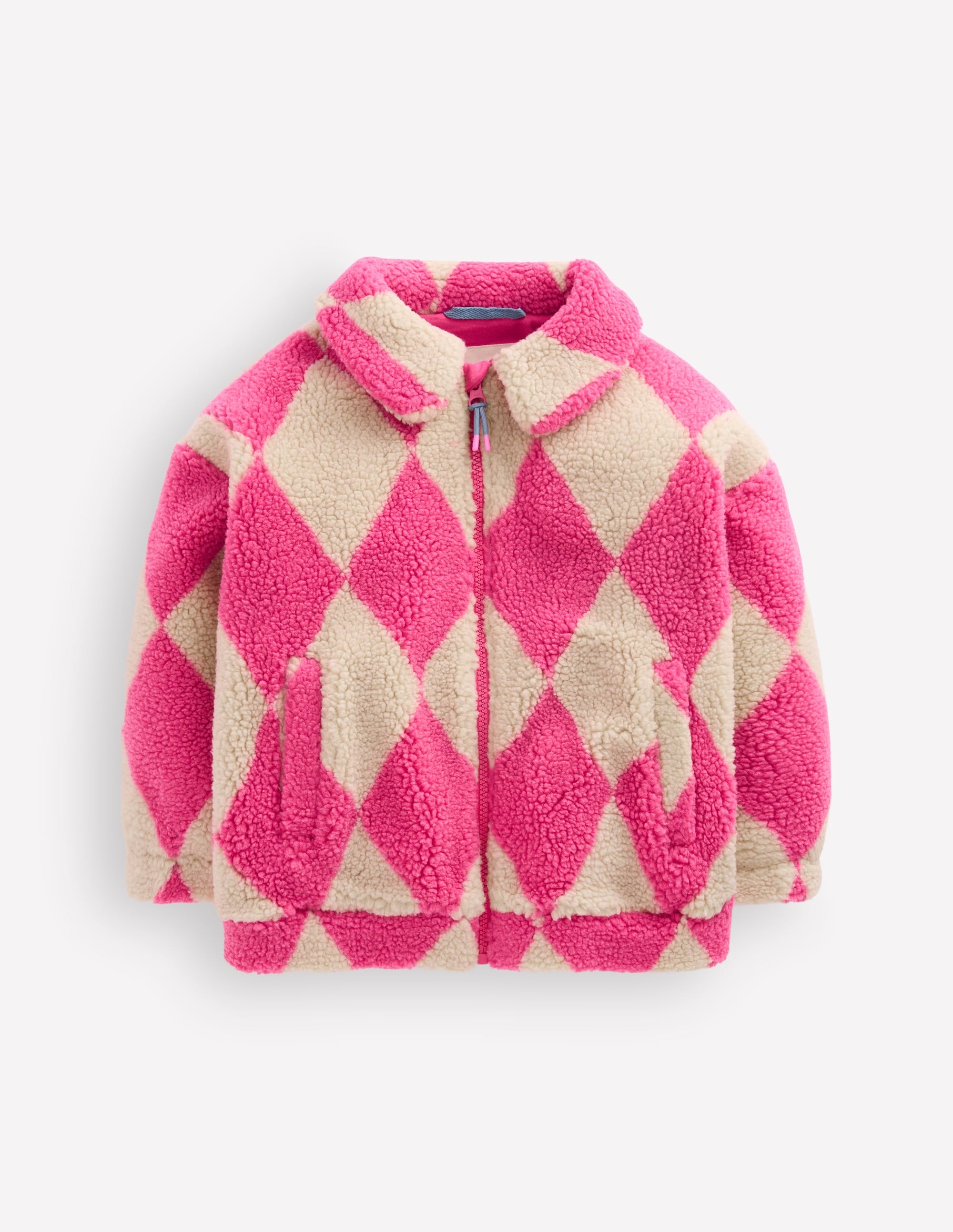 Teddyfelljacke mit Kragen-Argyle-Muster - Image 5