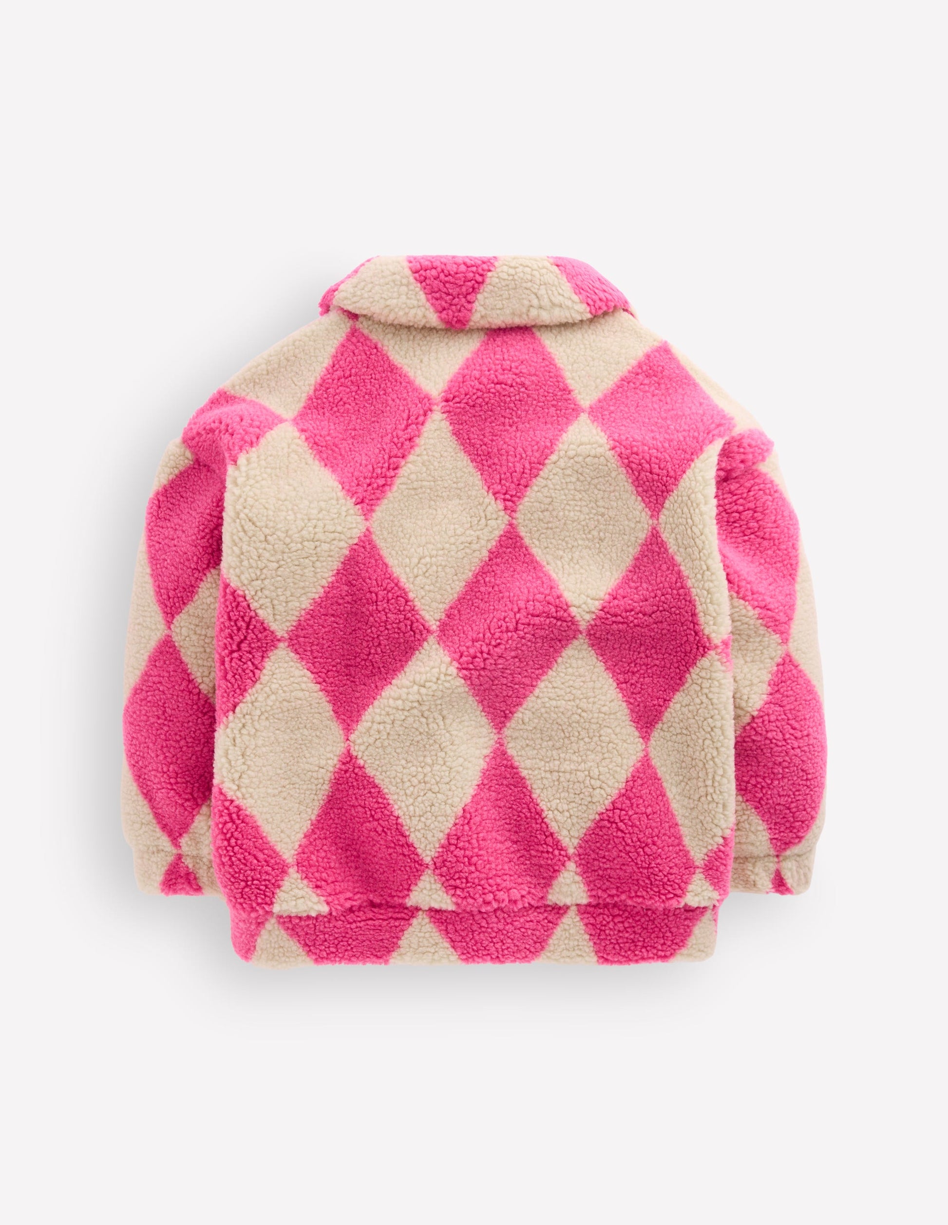 Teddyfelljacke mit Kragen-Argyle-Muster-6