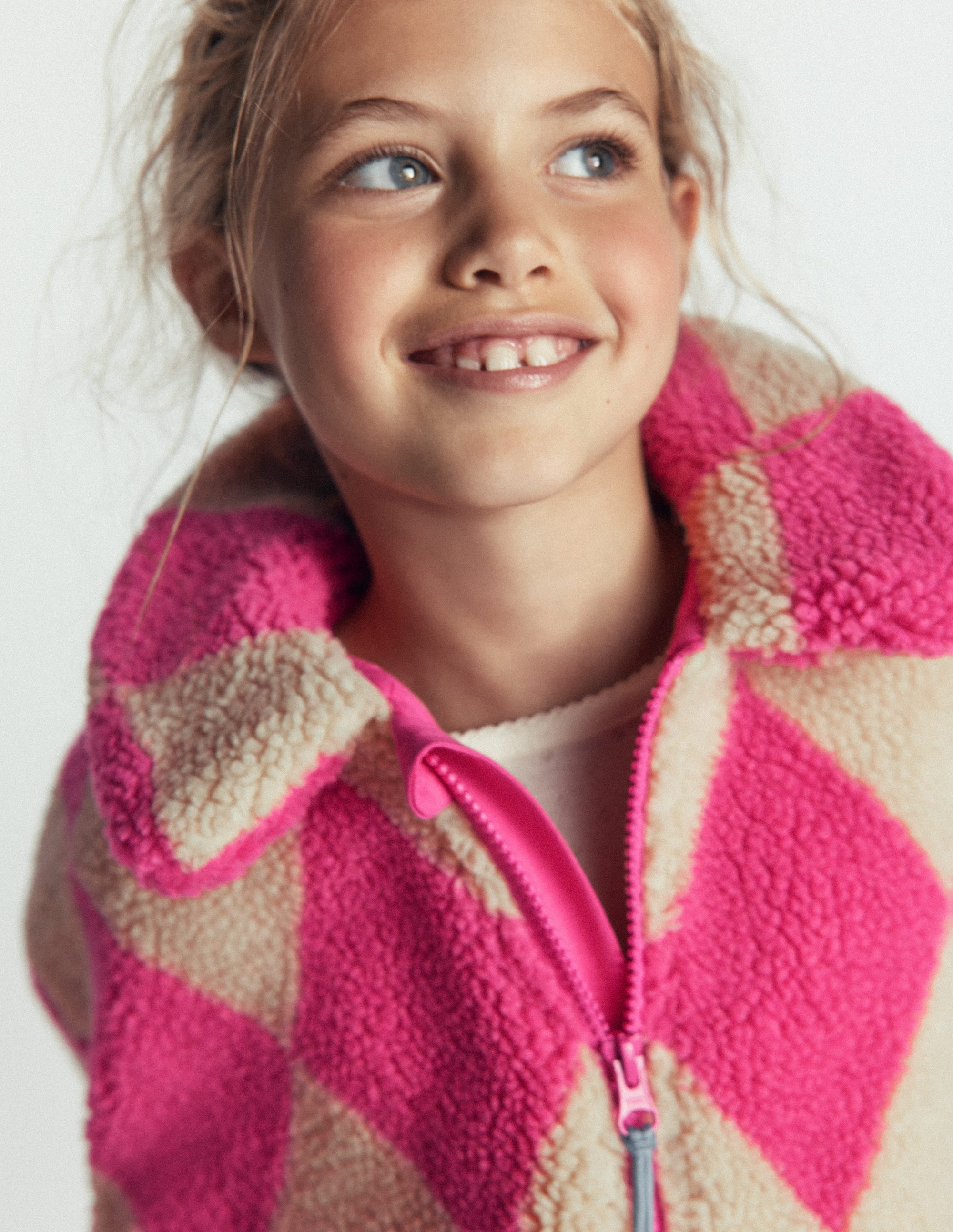 Teddyfelljacke mit Kragen-Argyle-Muster - Image 2