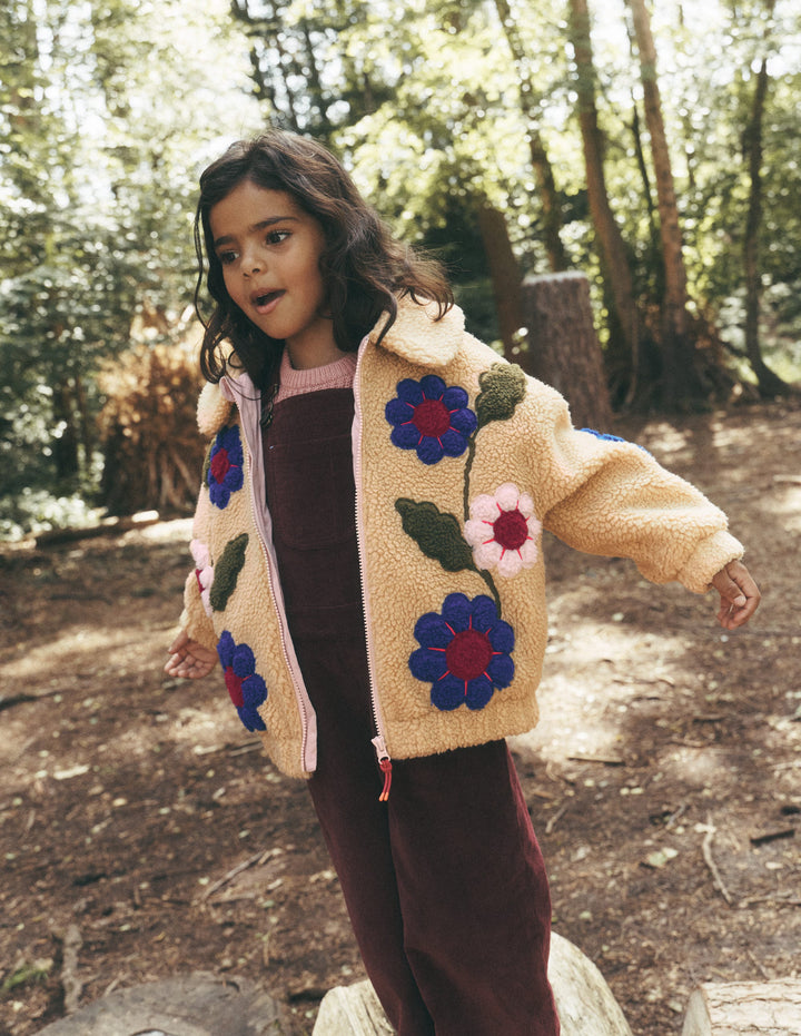 Veste à col en borg-Appliqué multi
