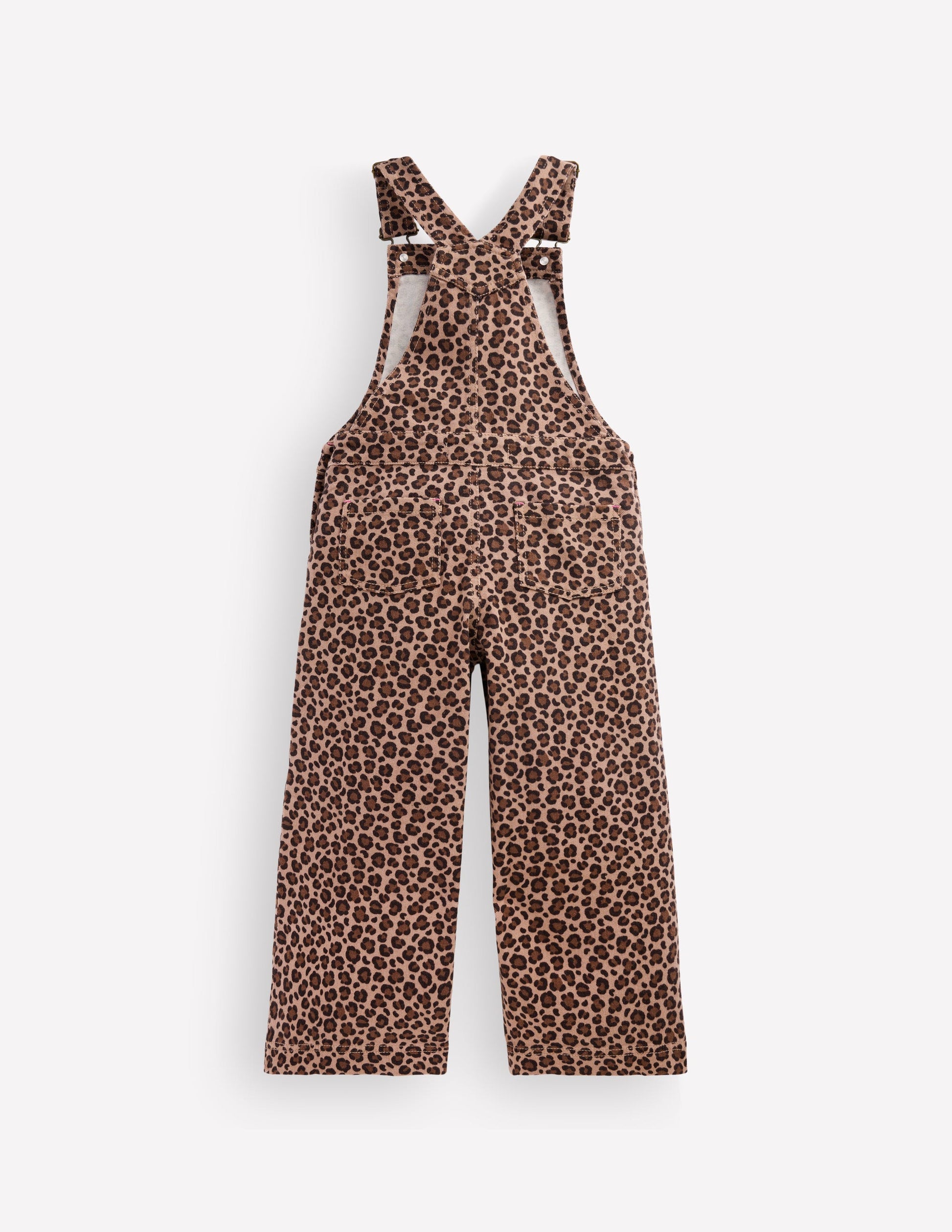 Latzhose mit weitem Bein-Braun, Leopardenmuster-2