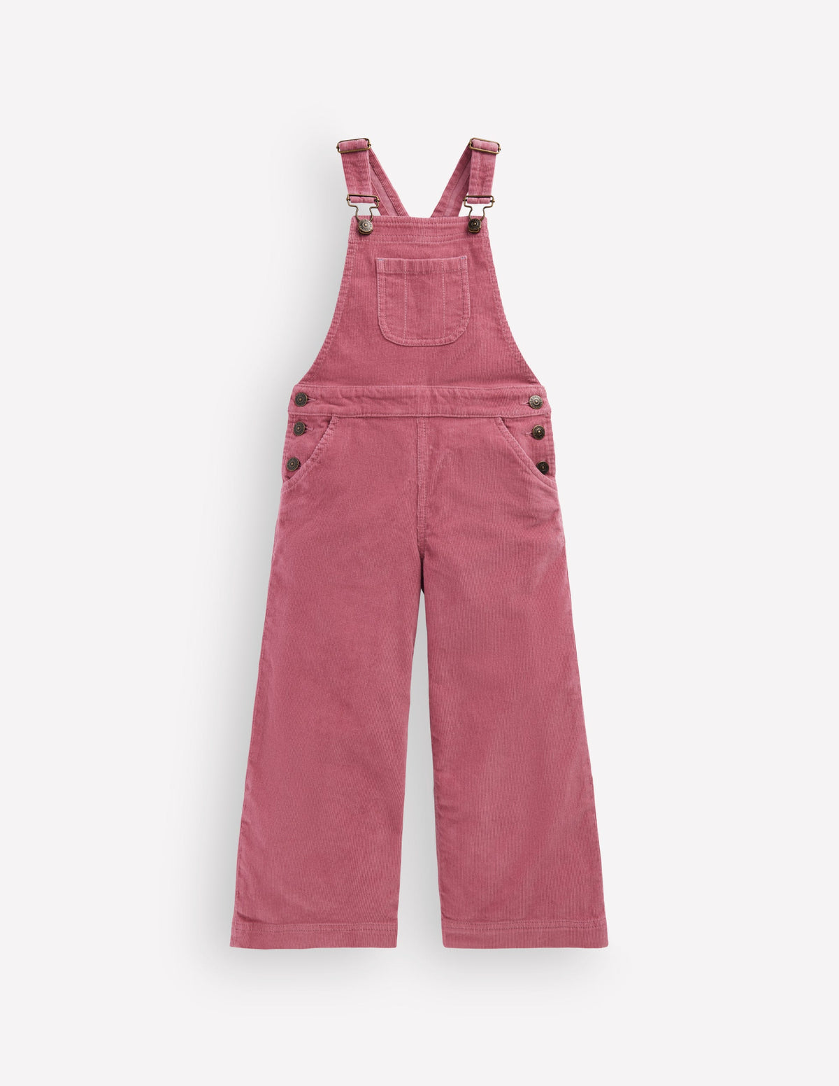 Latzhose mit weitem Bein-Rosa Heide Cord-1