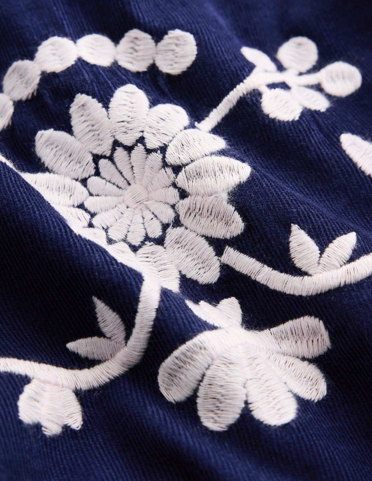 Celia Kleid mit Flügelärmeln-Marineblau Cord Stickerei - Image 3