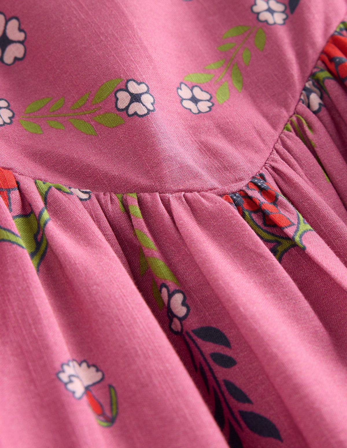 Celia Kleid mit Flügelärmeln-Rosa Pfauenmuster - Image 3