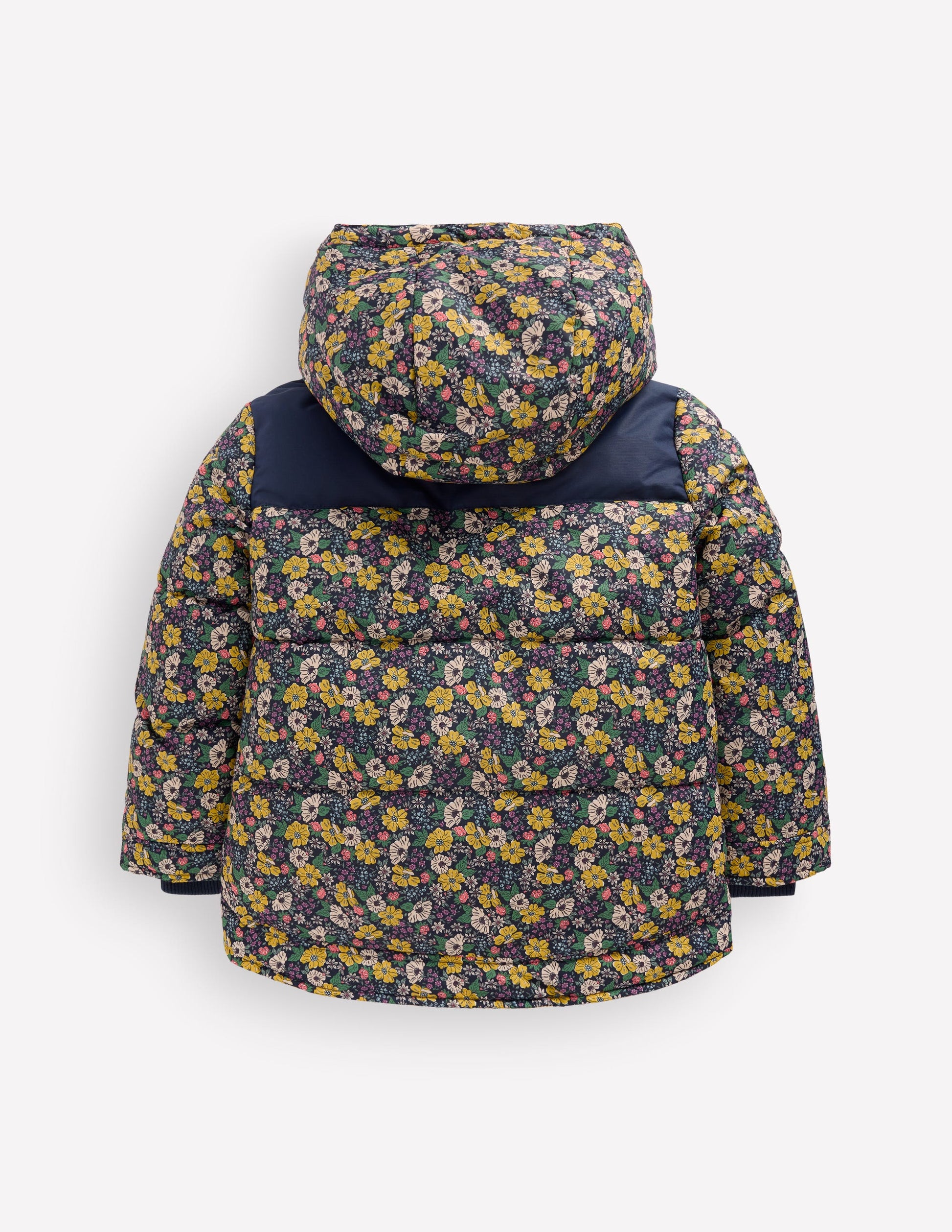 Steppmantel mit Teddyfellfutter-Französisches Marineblau Gemischtes Blumenbeet-7