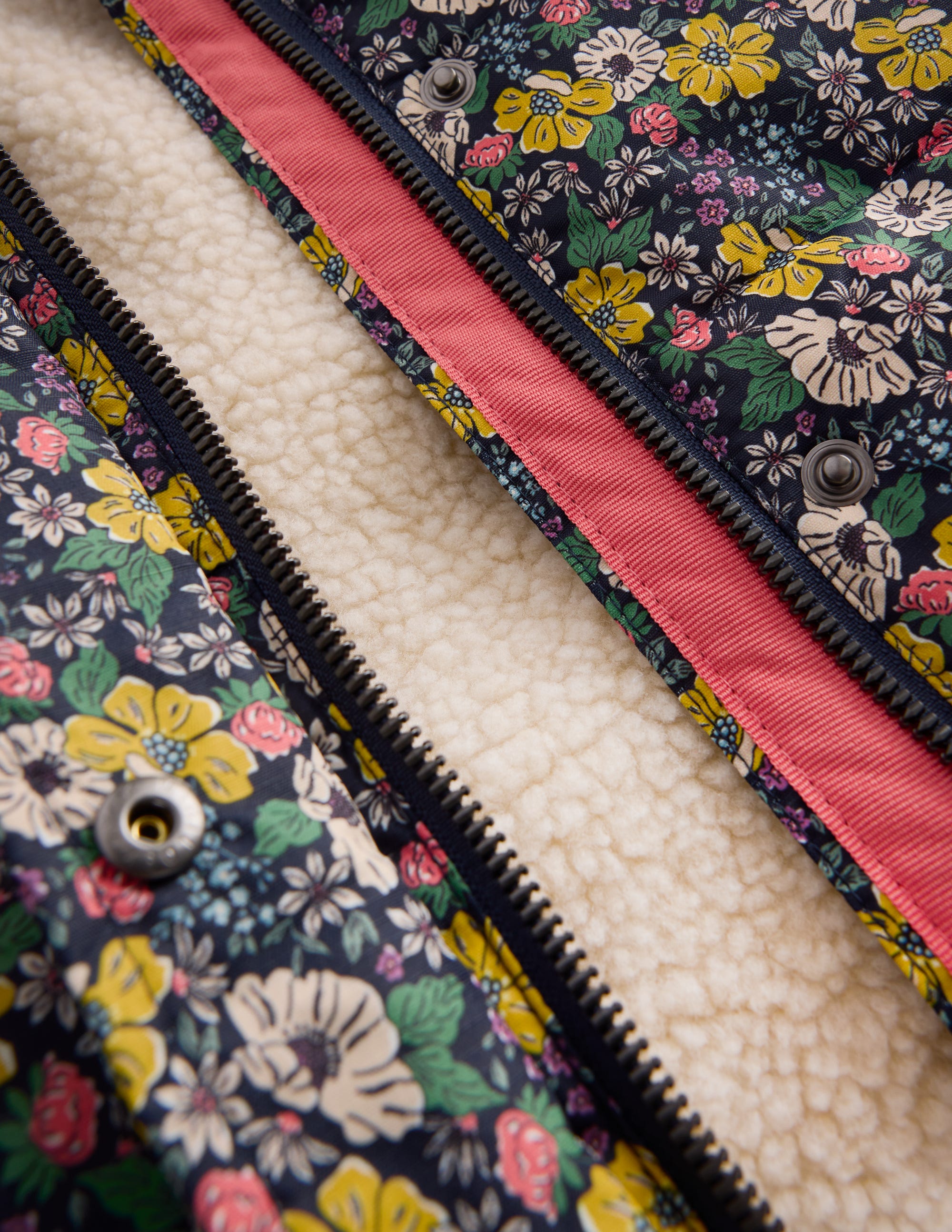Steppmantel mit Teddyfellfutter-Französisches Marineblau Gemischtes Blumenbeet - Image 10