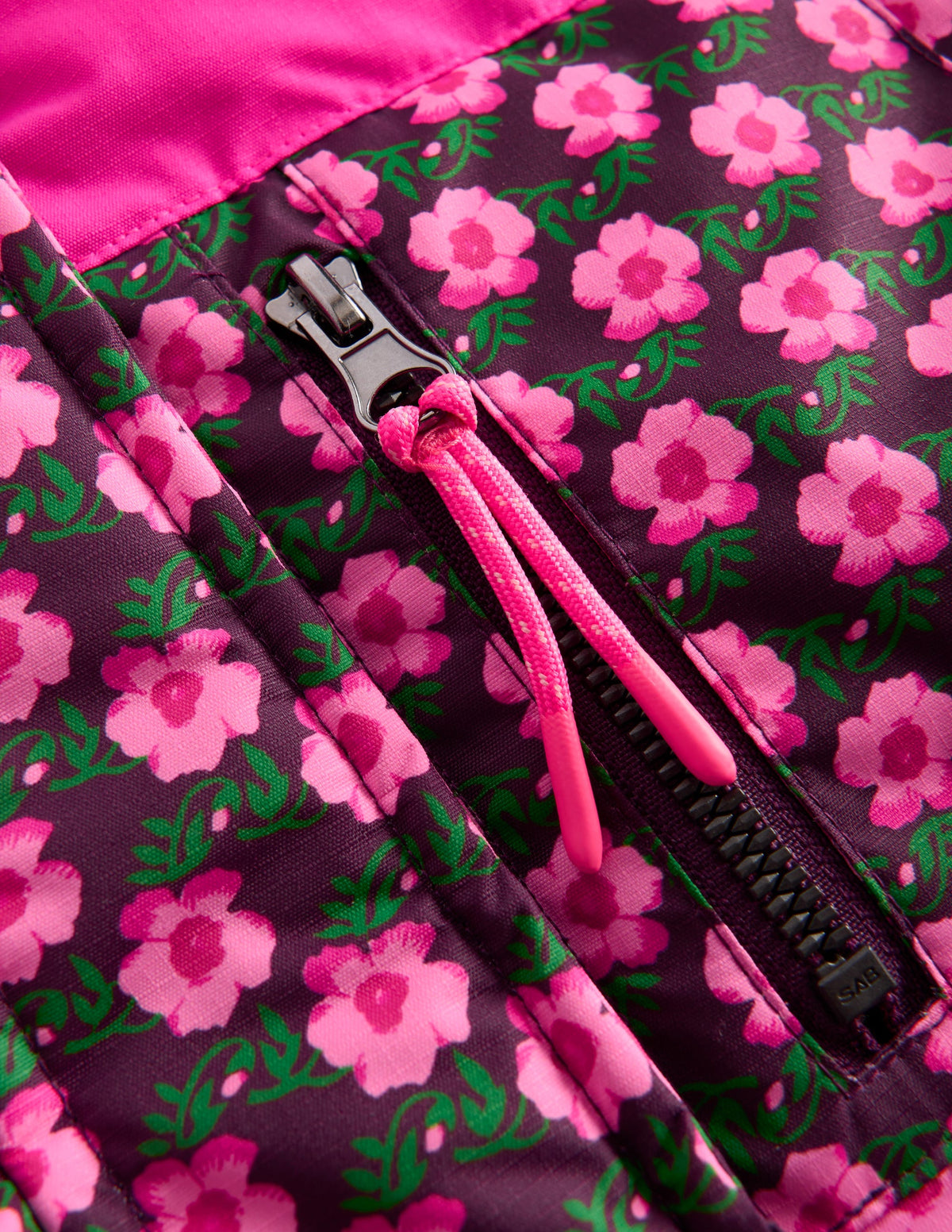 Steppmantel mit Teddyfellfutter-Rosa Stiefmütterchen Blume-3