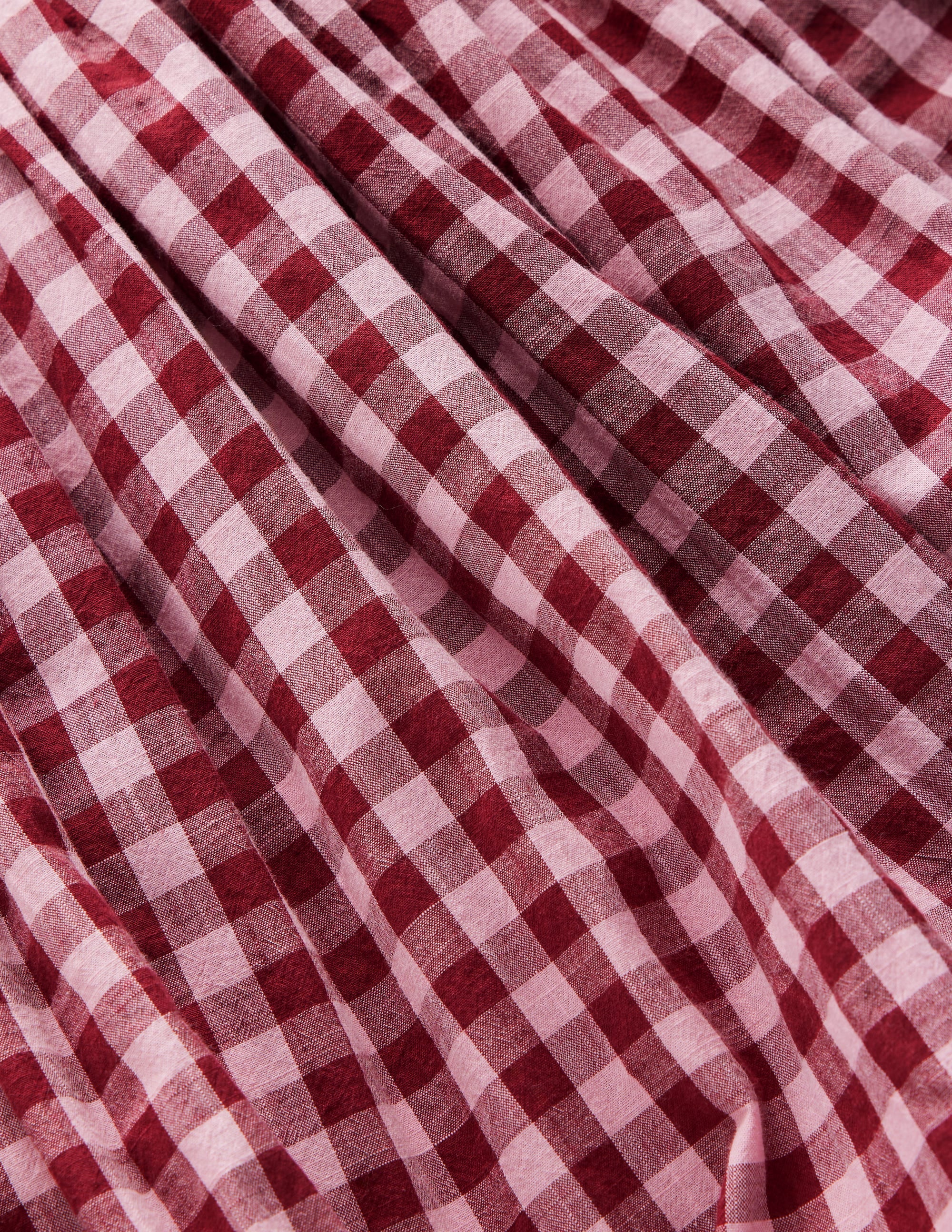 Langärmliges Kleid mit Ballonsaum-Rot Kariert - Image 6