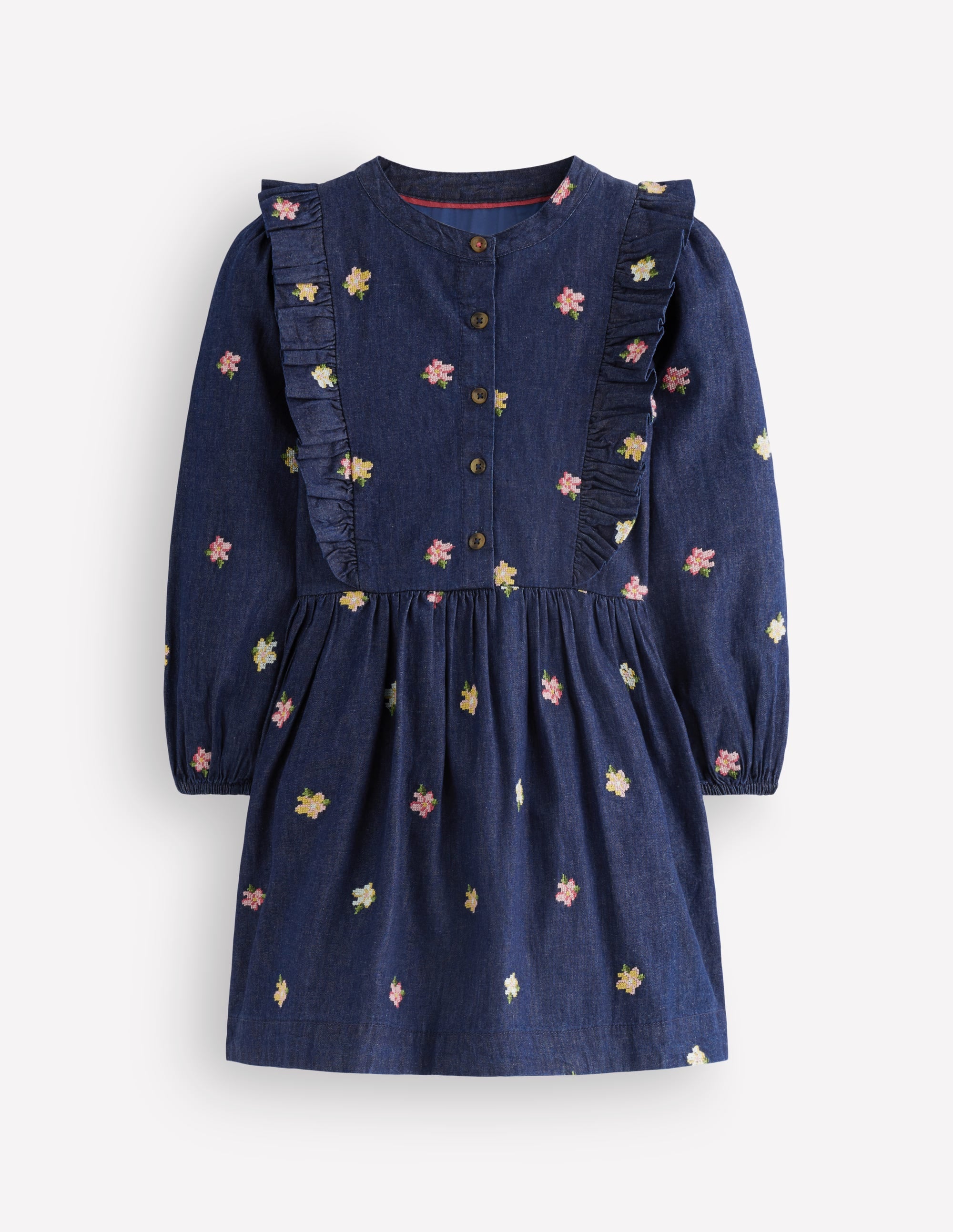 Robe-chemise Winnie à volants-Broderie denim - Image 3