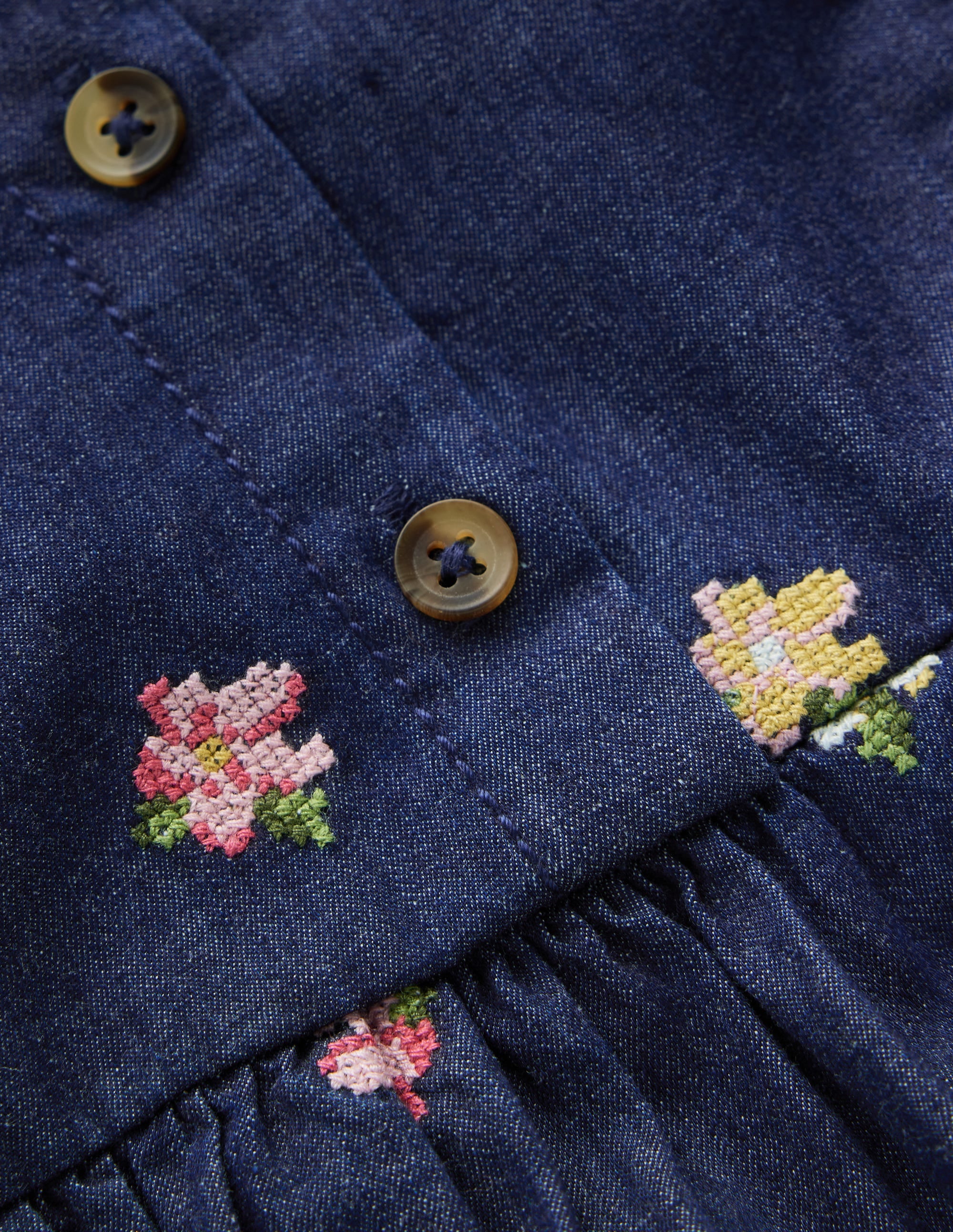 Robe-chemise Winnie à volants-Broderie denim - Image 5
